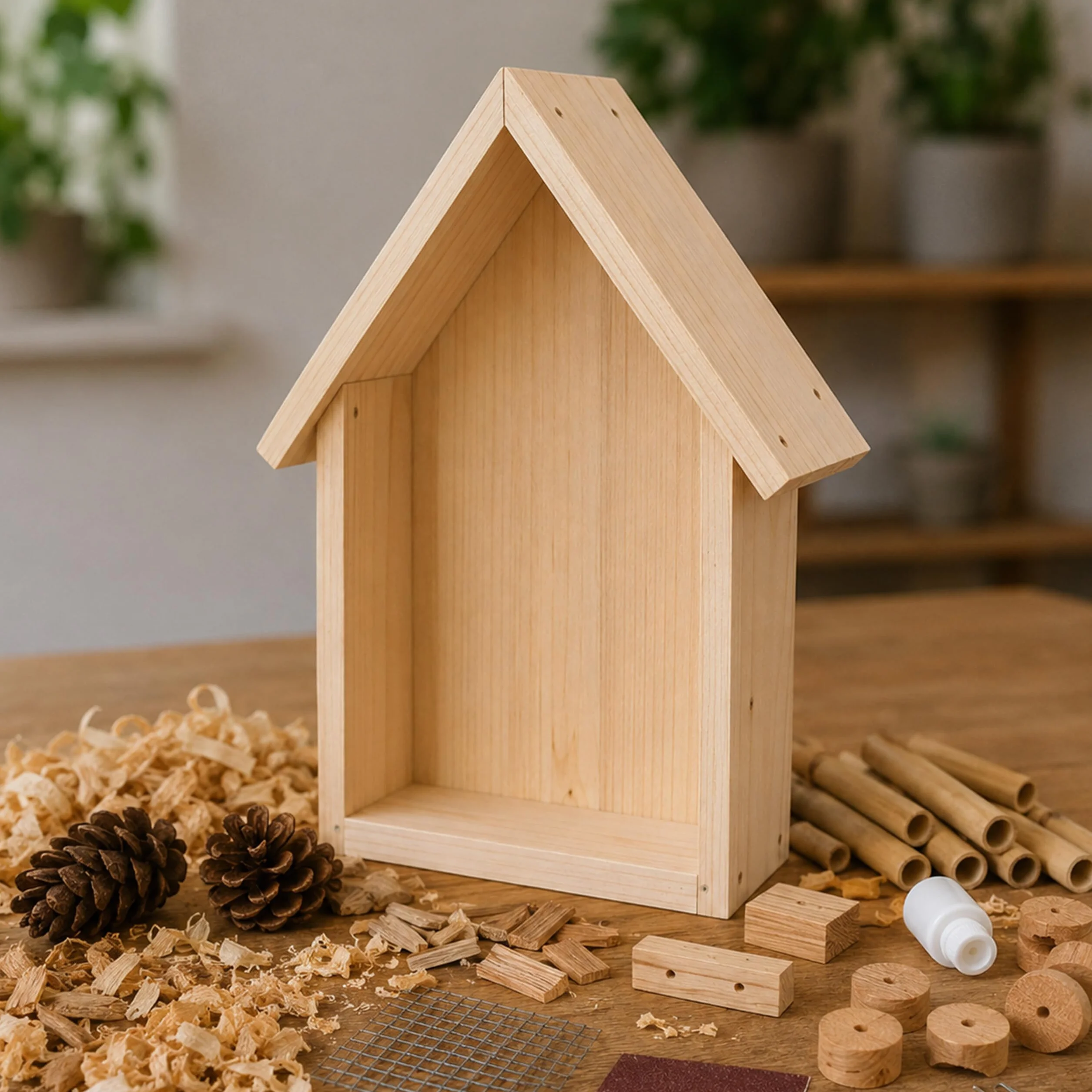 Relaxdays Hôtel à Insectes kit à Monter en Bois 30,5×17,5×6 cm à Suspendre Jardin