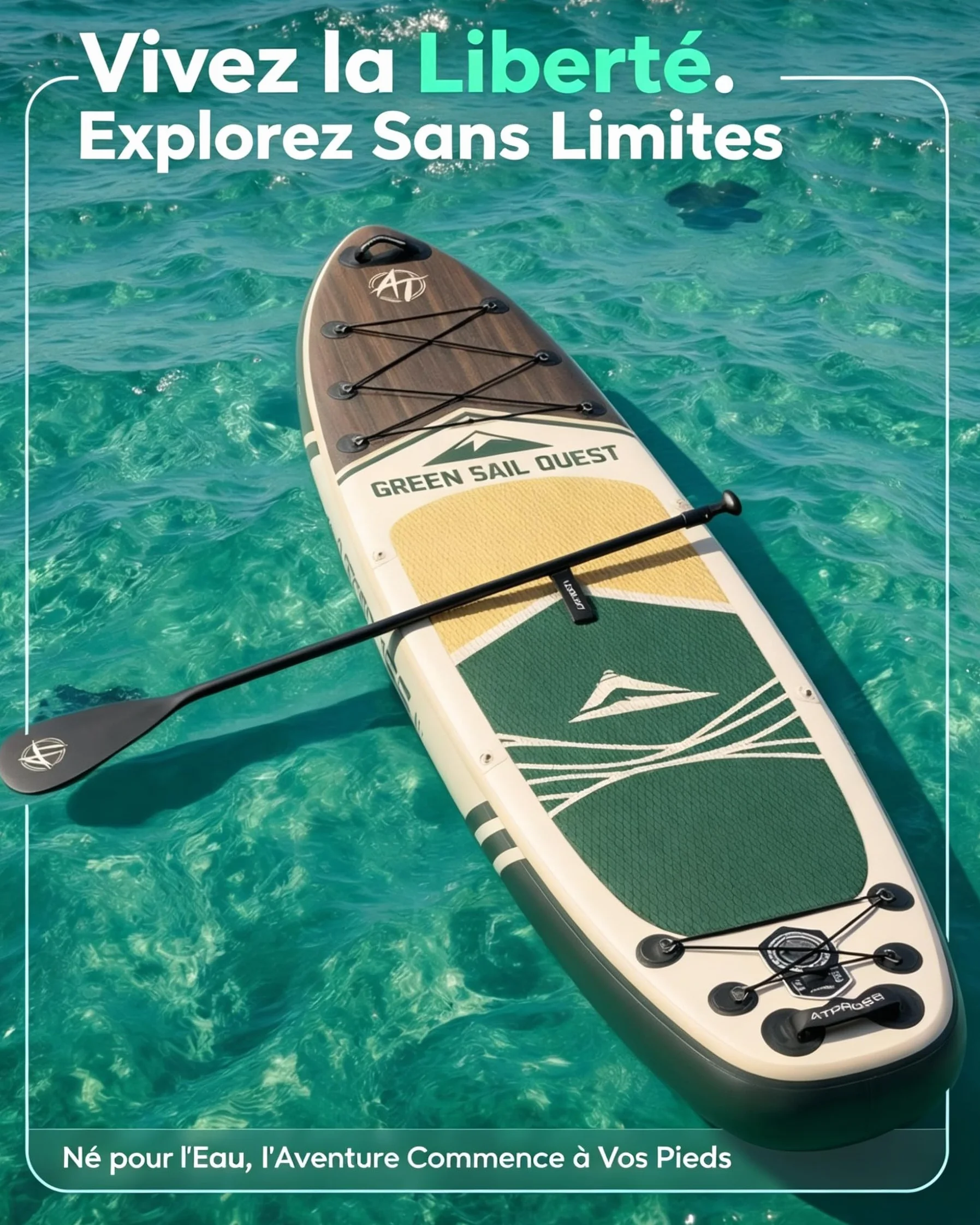 Stand Up Paddle Gonflable Adulte avec Siège Kayak & Accessoires, 320x84cm Planche de Sup Extra Large pour 2 Personnes, Charge 200kg, Kayak Gonflable 2 Places Stable et Antidérapant pour Surf