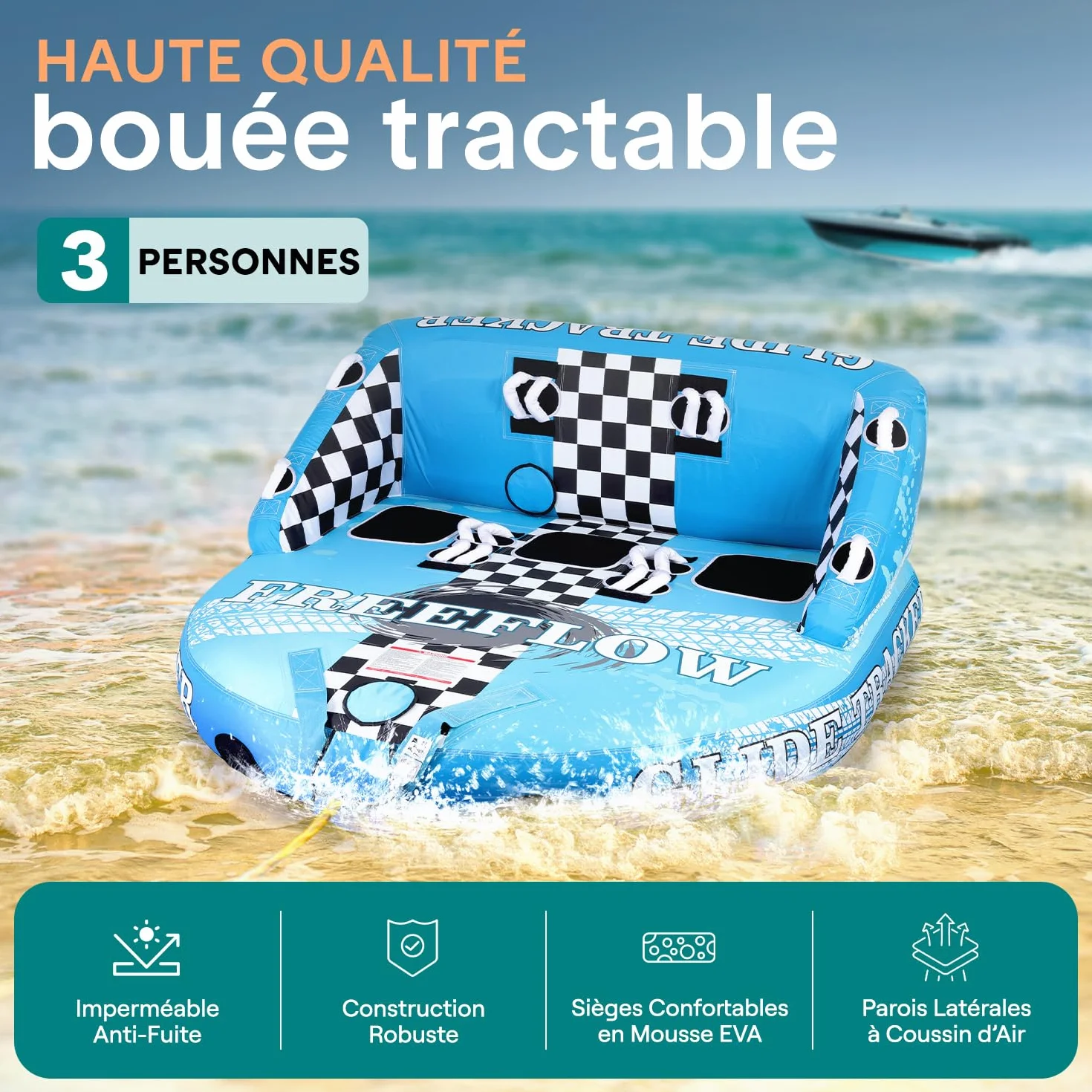 SereneLife Tube de Remorquage Gonflable Robuste