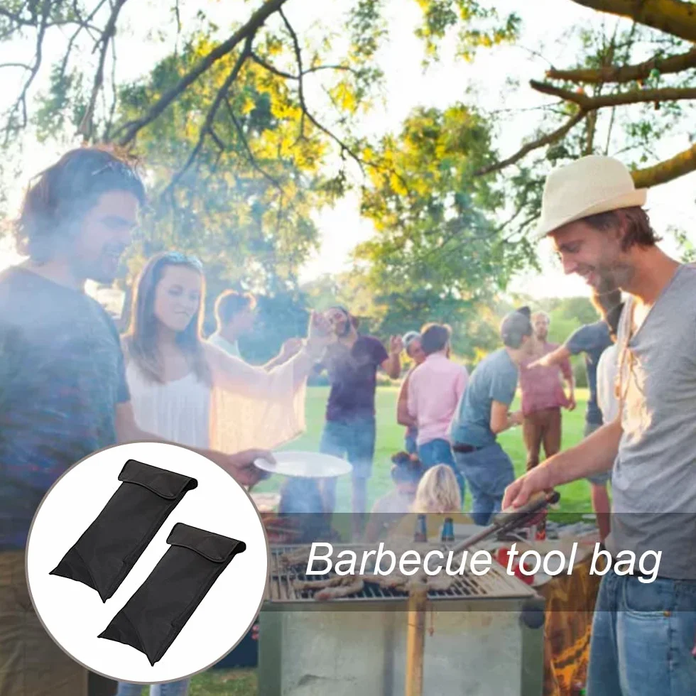 Lot de 2 sacs de rangement pliables pour outils de barbecue, pour camping, randonnée, barbecue