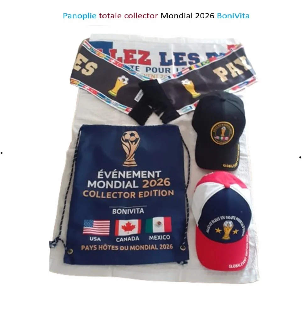 Echarpe supporter France&Nations du Monde-Editon limitée Evénémént Mondial 2026- Impression Sublimation Recto-Verso
