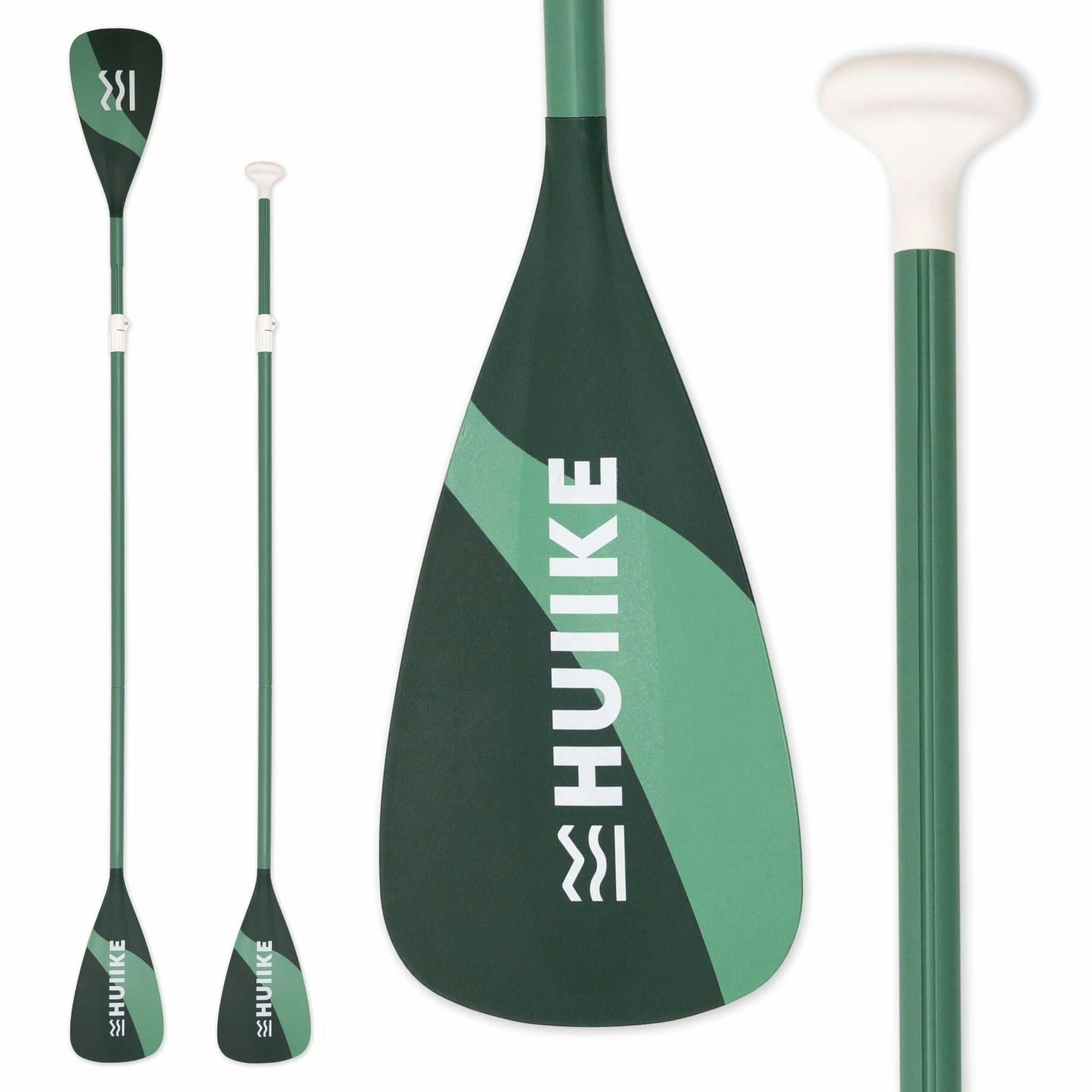 HUIIKE Pagaie Paddle 2 en 1 en Aluminium Pagaies de Stand Up Paddle Détachable 4-Pièces, Sup Accessoire Rame Réglable | Double Rame pour Planche Gonflable Facile à Transporter, Accessoires Planche