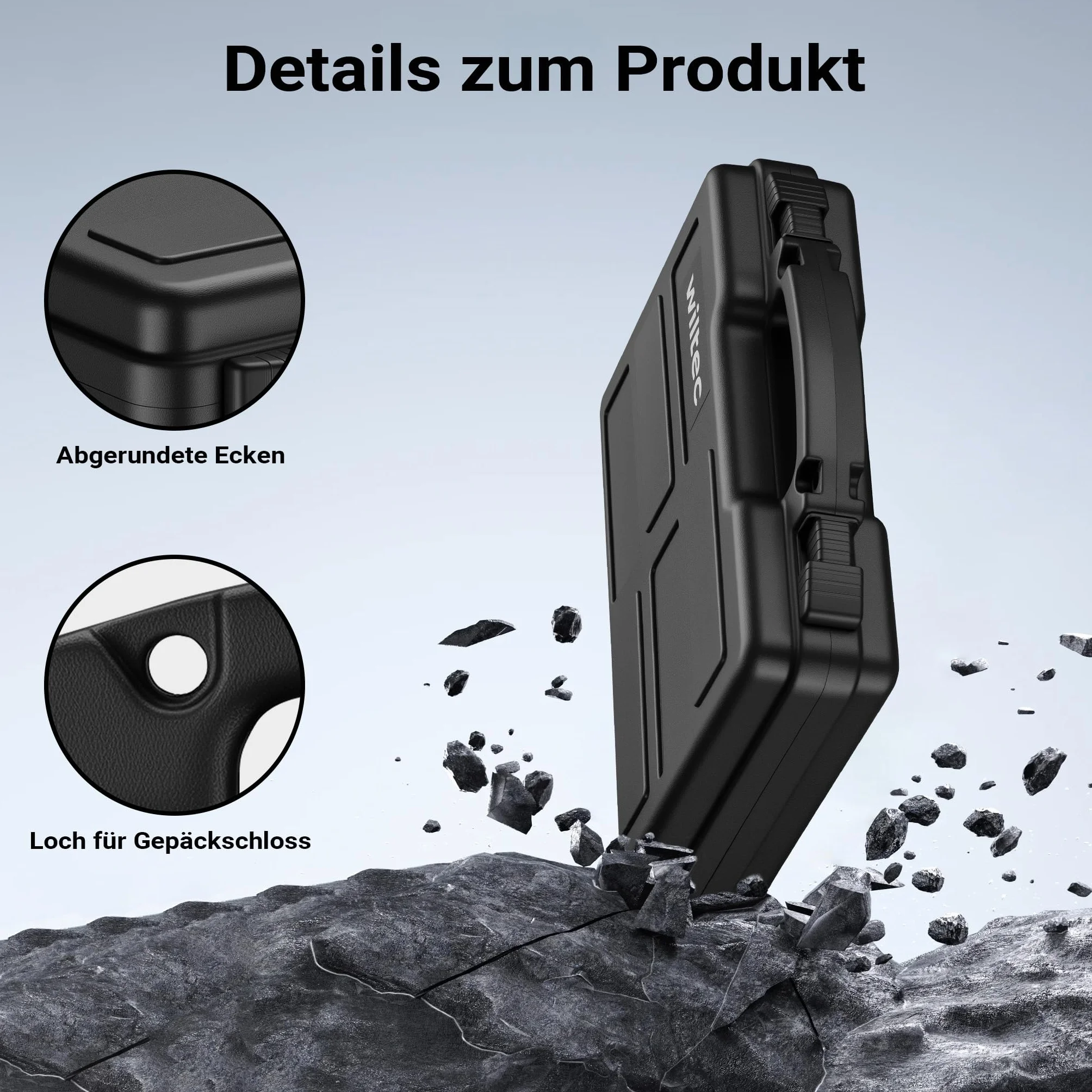 WilTec Mallette pour Armes avec Serrure, Valise pour armements Longues en PP, Valise pour arcs et fusils