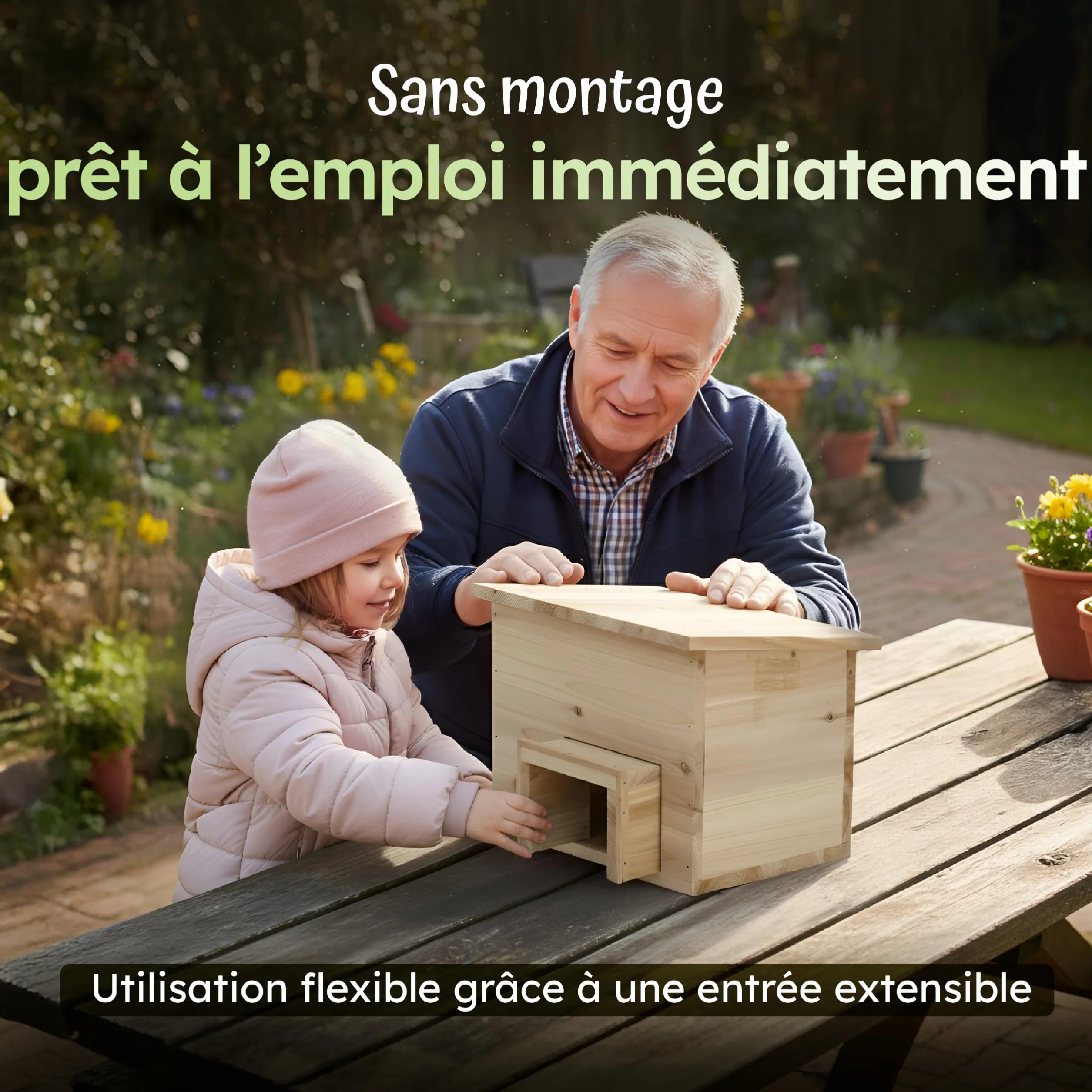 Moorland Abris pour Hérissons en Bois FSC 20×20 cm – Cabane Herisson Extérieur avec Entrée Amovible, Fond & Toit Fixé – Maison Herisson Compact & Prêt à l’Emploi – Modèle IH6