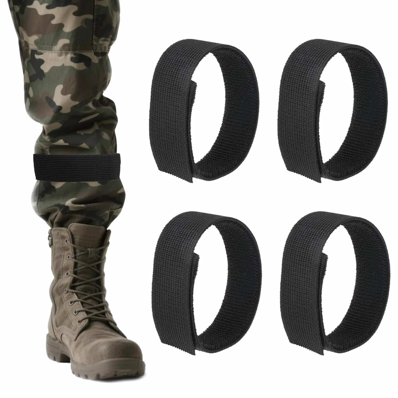 Clips de Pantalon pour Vélo Bandes Élastiques Fitness Randonnée Pêche Chasse Cyclisme