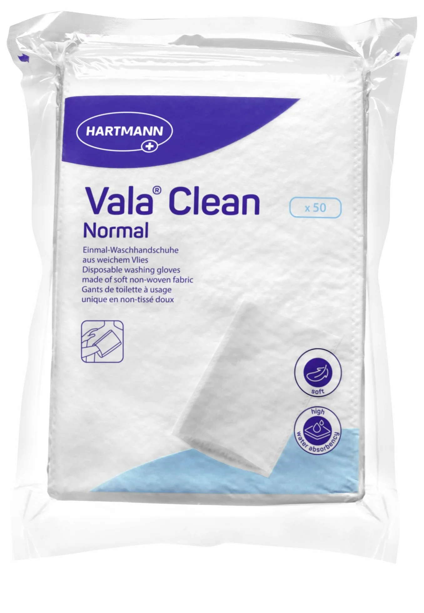 Gants de Toilette Non Tissés Jetables Ultra Doux Résistants Sachet de 50