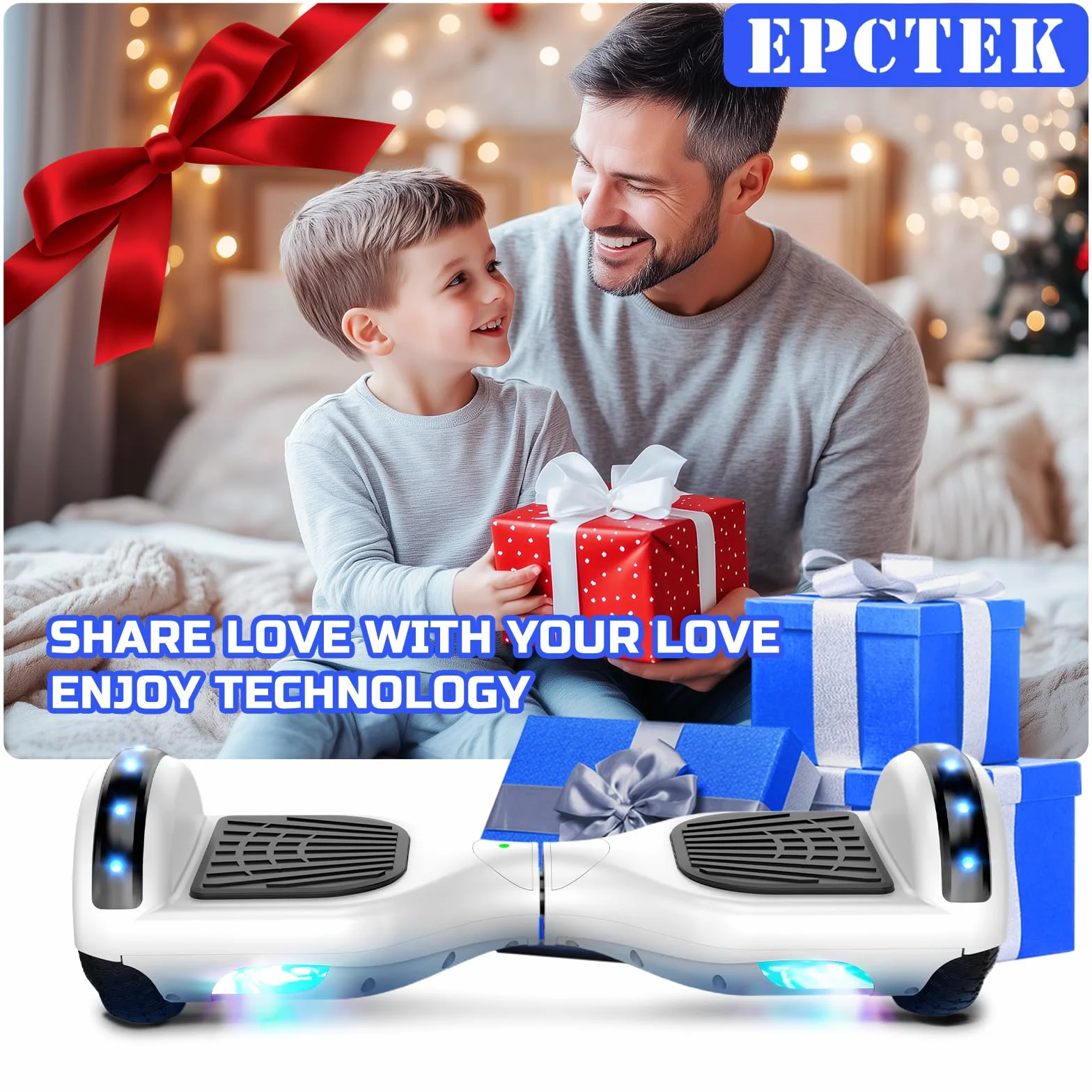 Hoverboard Hover Borad 6,5" avec lumières LED/Bluetooth, Skateboard, Cadeau pour Enfants