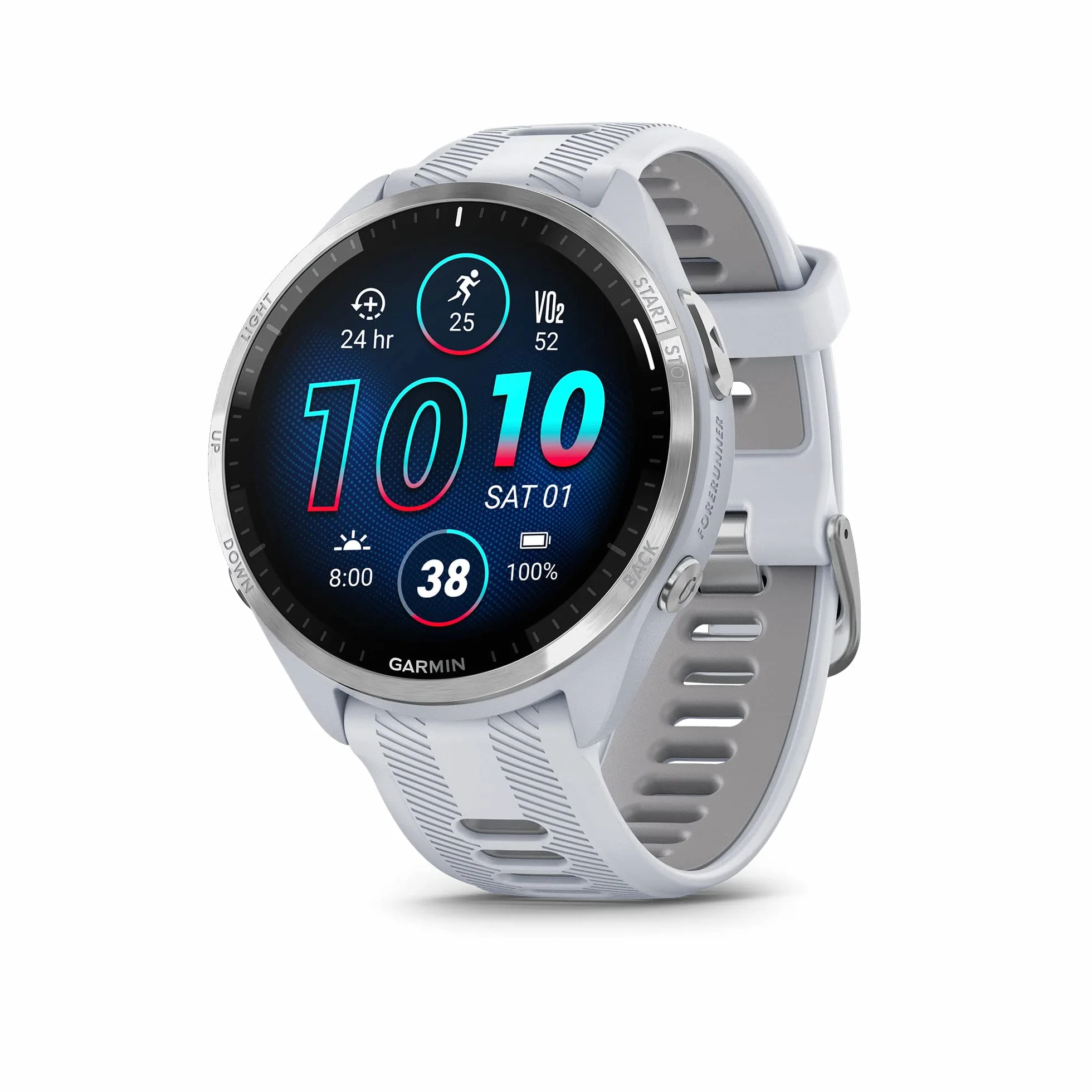 Garmin Forerunner 965 Montre Intelligente Course à Pied AMOLED Whitestone Powder Gray
