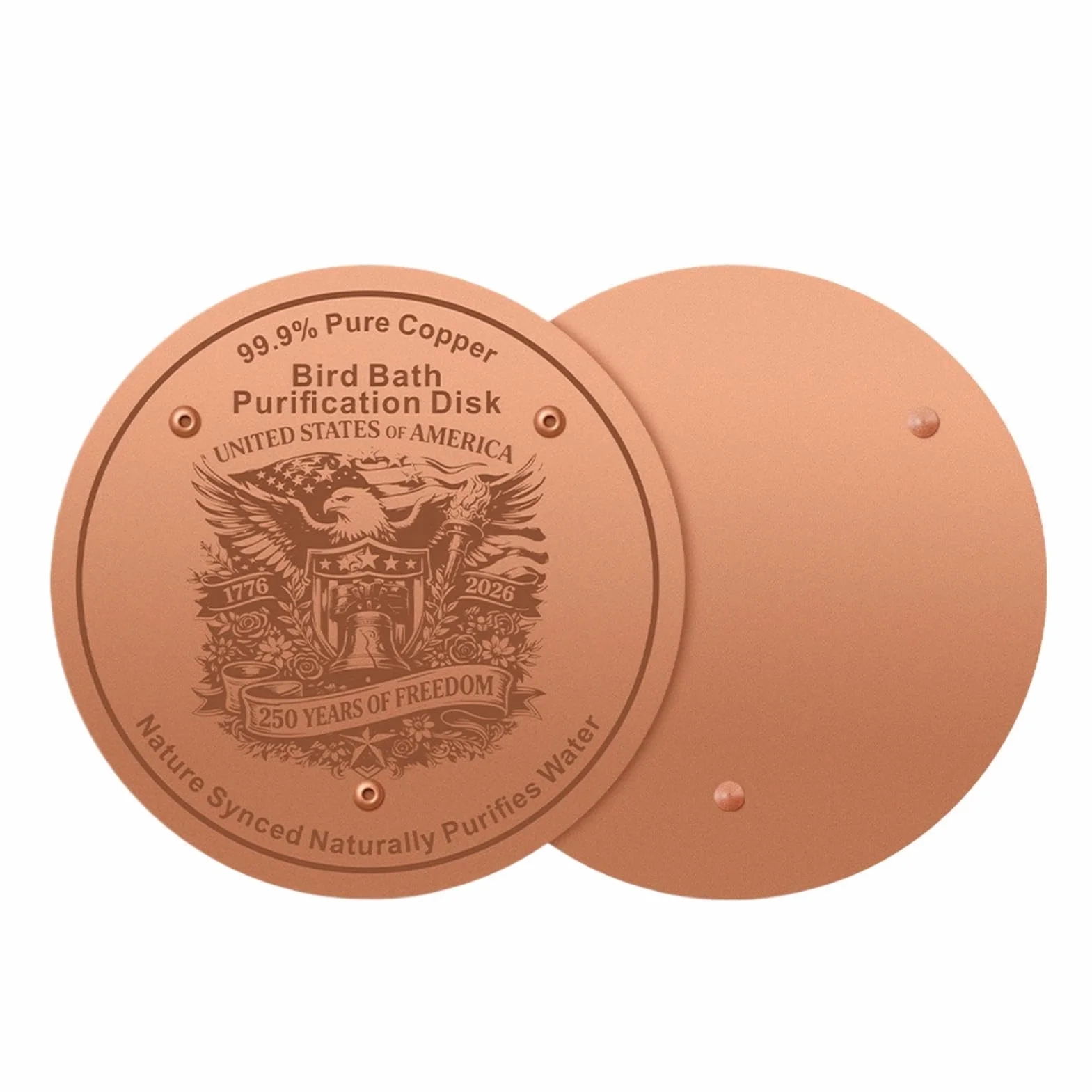 Plaque de bain d'oiseaux en cuivre pour extérieur 10 x 10 x 0,1