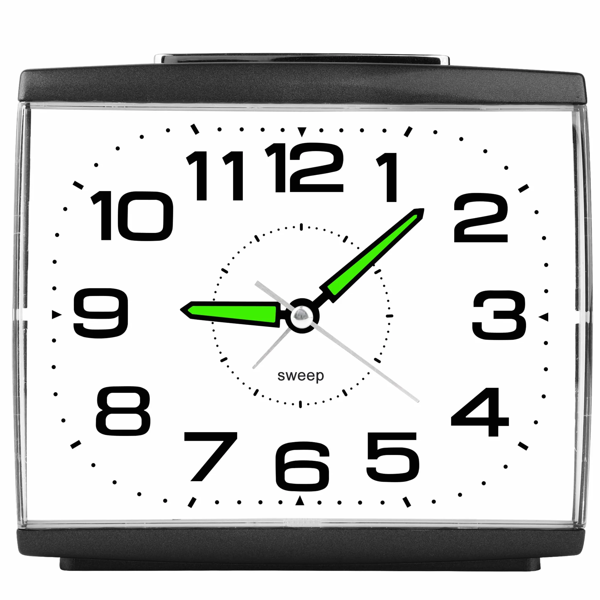 Réveil Matin à Piles Retro Silencieux Grand Cadran Analogique Quartz Alarme Vintage Lumineux Snooze