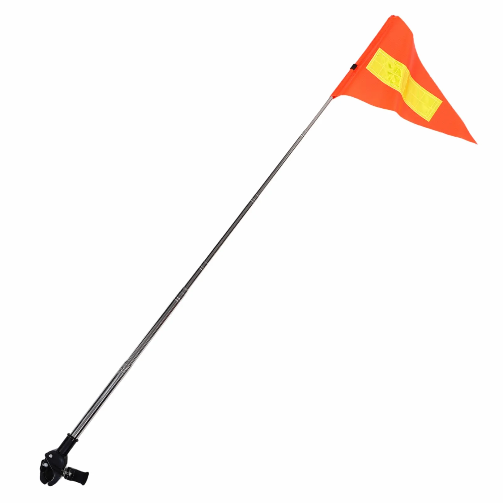 Didiseaon Fanion Rétractable Drapeau Pôle Réfléchissant Triangulaire Sécurité Golf Perche Télescopique Fibre De Verre Visibilité Ajustable Poteaux Acier Inoxydable Orange