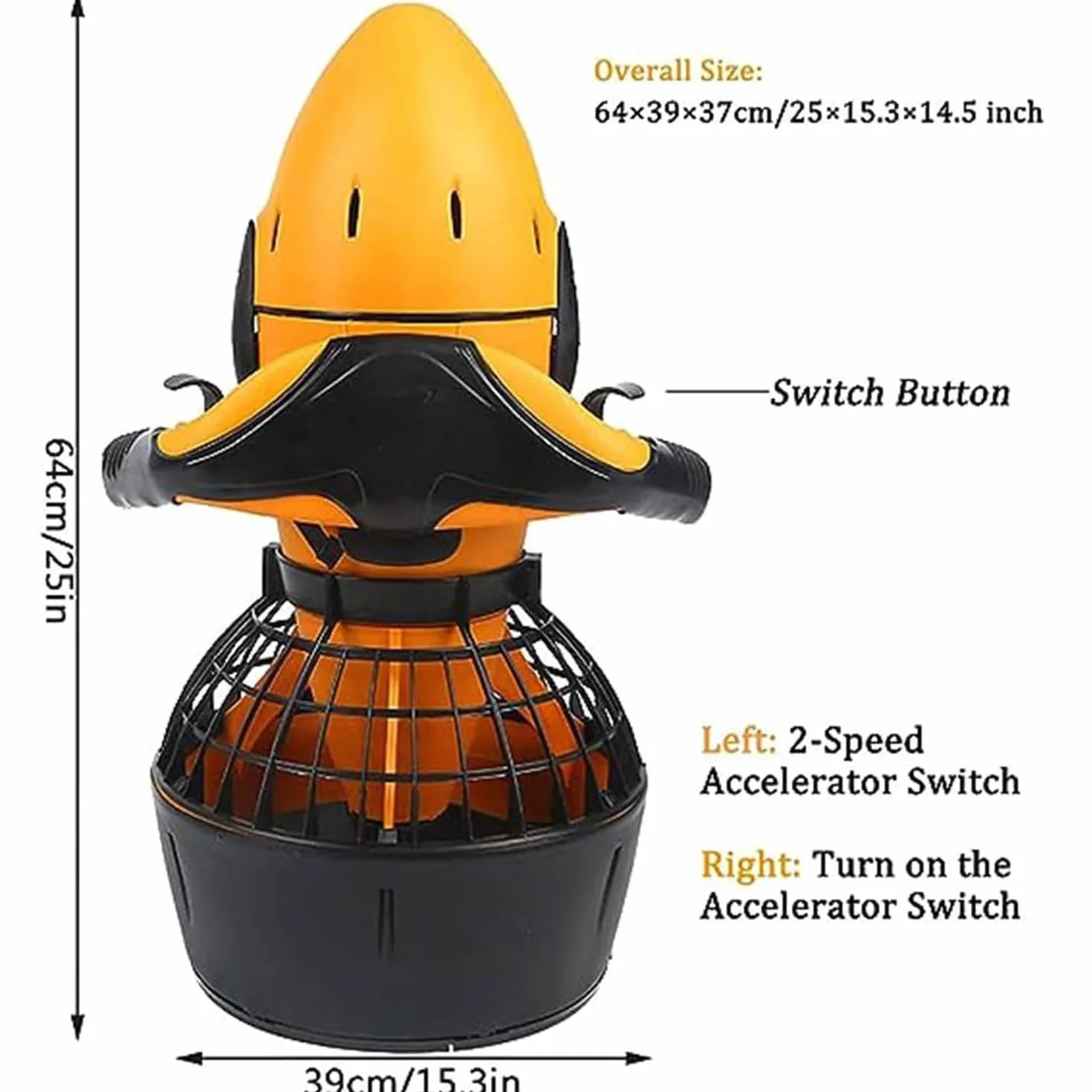 Scooter aquatique pour adultes et enfants,propulseur de natation et de plongée,scooter sous-marin, ensemble de propulseurs sous-marins, scooter de mer de plongée avec tuba,Orange