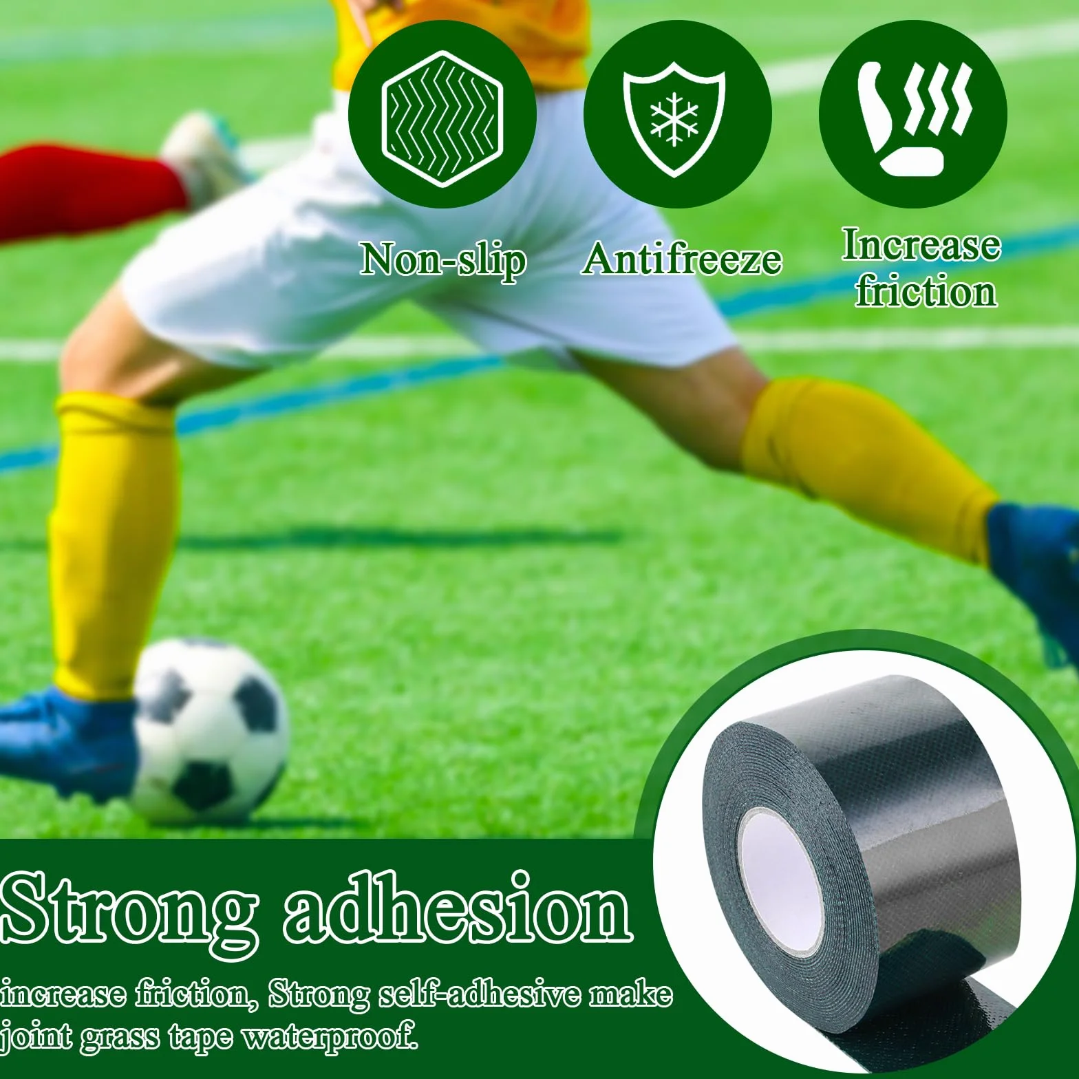 DAJAVE Ruban adhésif double face pour gazon artificiel 50 mm x 5 m - Lot de 4