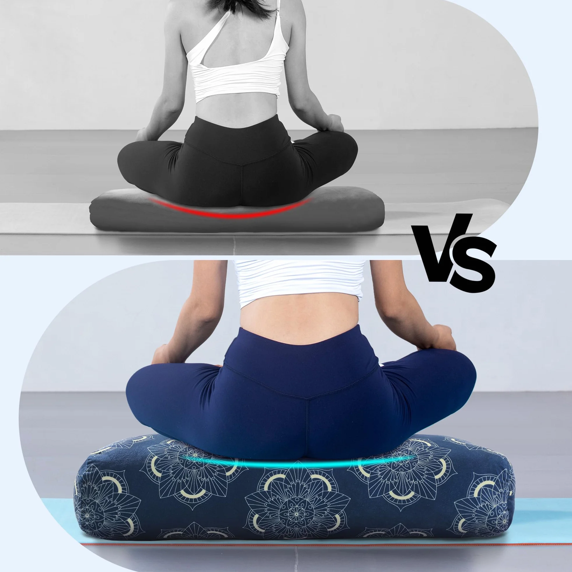 Coussin De Yoga, Coussin De Yoga Rectangulaire Pour La MéDitation RéParatrice, Coussin De MéDitation Avec PoignéE De Transport, 70 * 27 * 15 cm