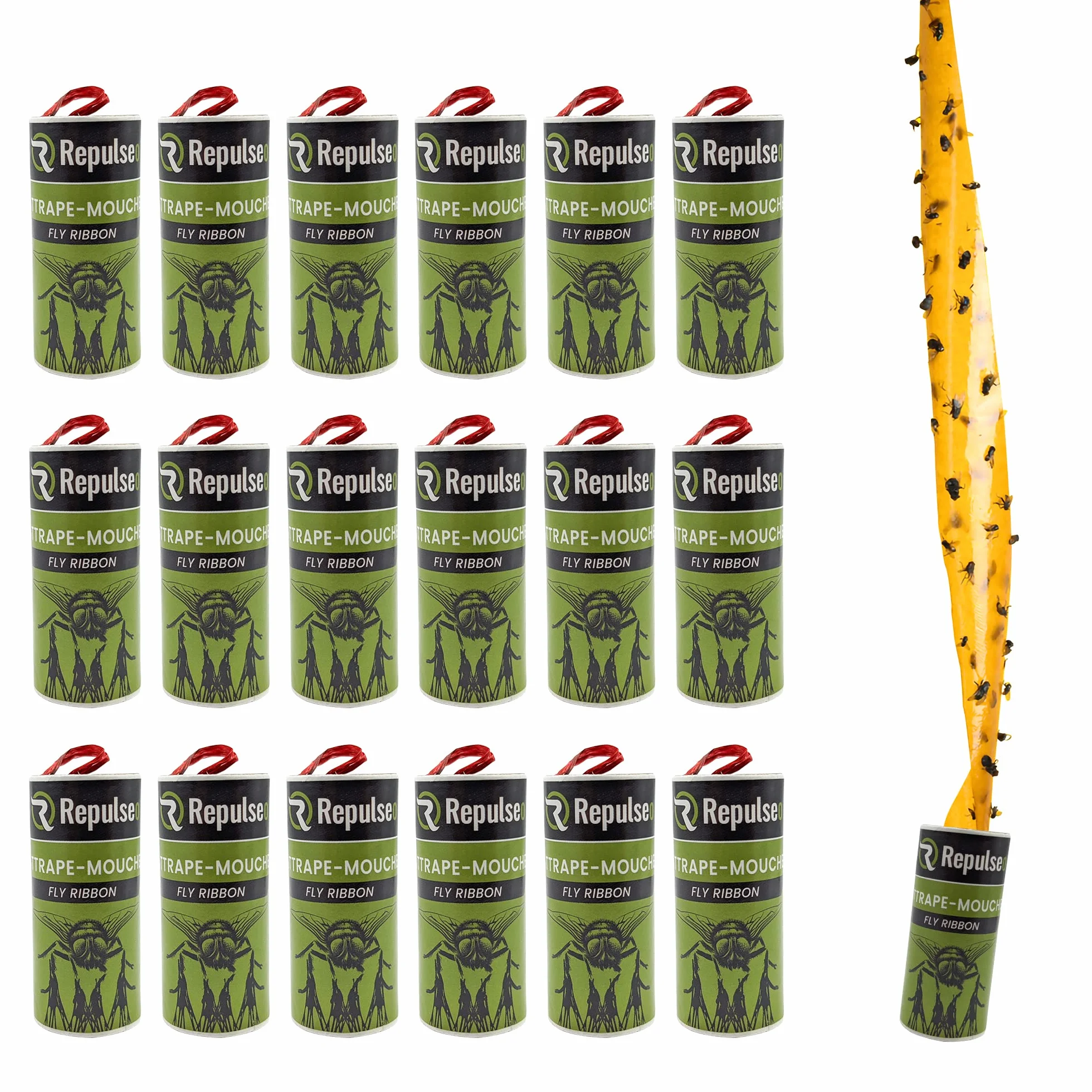 Rubans Attrape Mouches Papier Tue Mouche Interieur Rouleau Adhesif Mouche Collant Piege Maison Serpentin Colle Alternative Tapettes