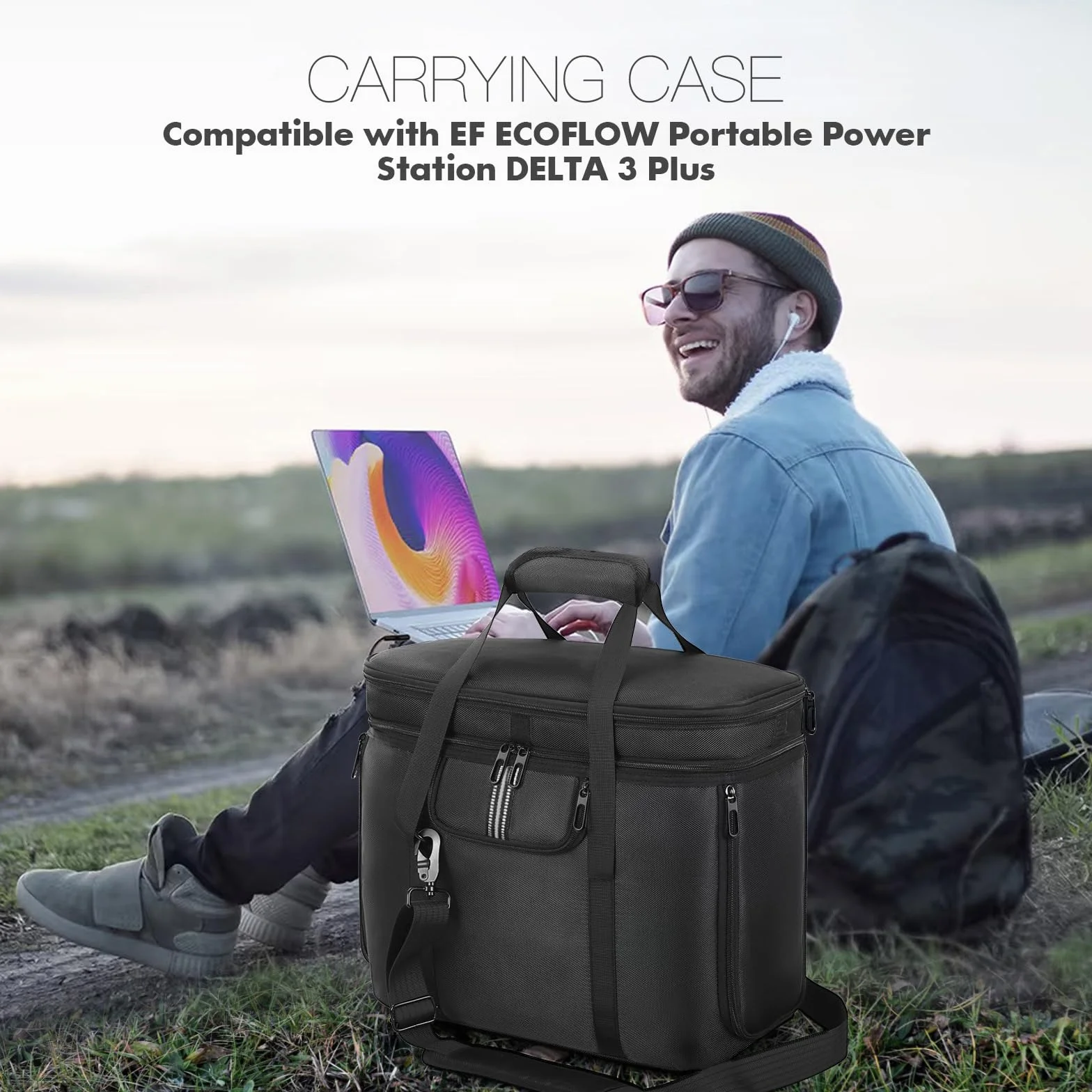Sac de Transport Compatible ECOFLOW Delta 3 Plus Centrale Électrique Portable, Sac de Rangement pour Delta 2 Générateur Solaire