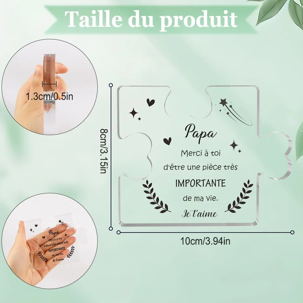Cadeau Fête des Pères Puzzle Acrylique Original Papa Anniversaire Saint Valentin Noel
