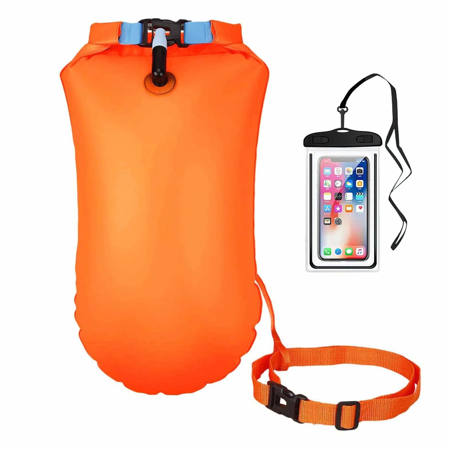 Bouée de Natation avec Sac Etanche 20L,Swim Buoy, Bouée de Natation Triathlon, Nager Bouée pour Nageurs et Triathlètes à l'extérieur, Flotteur de Nage Gonflable Très Visible.