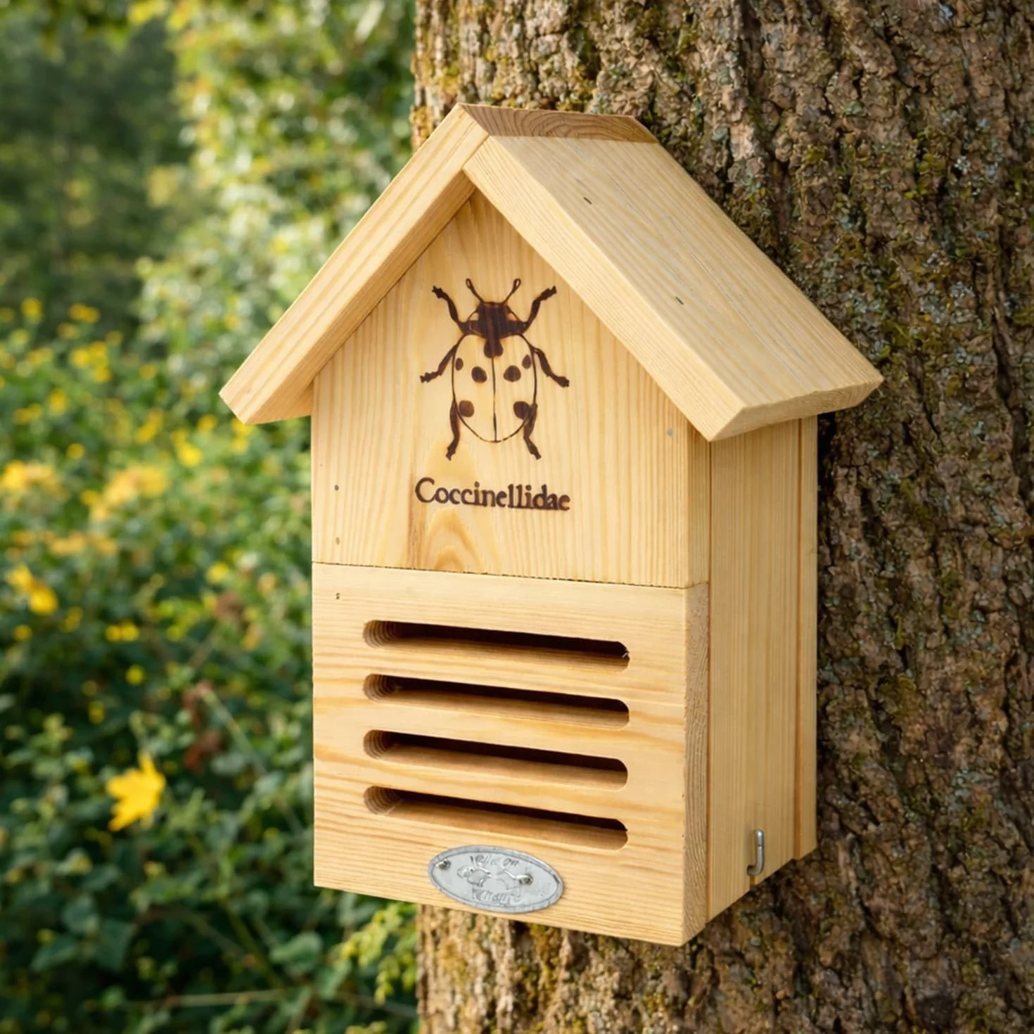 CKB LTD Maison en bois de coccinelle pour jardin – Abri d'extérieur en pin avec trou de serrure