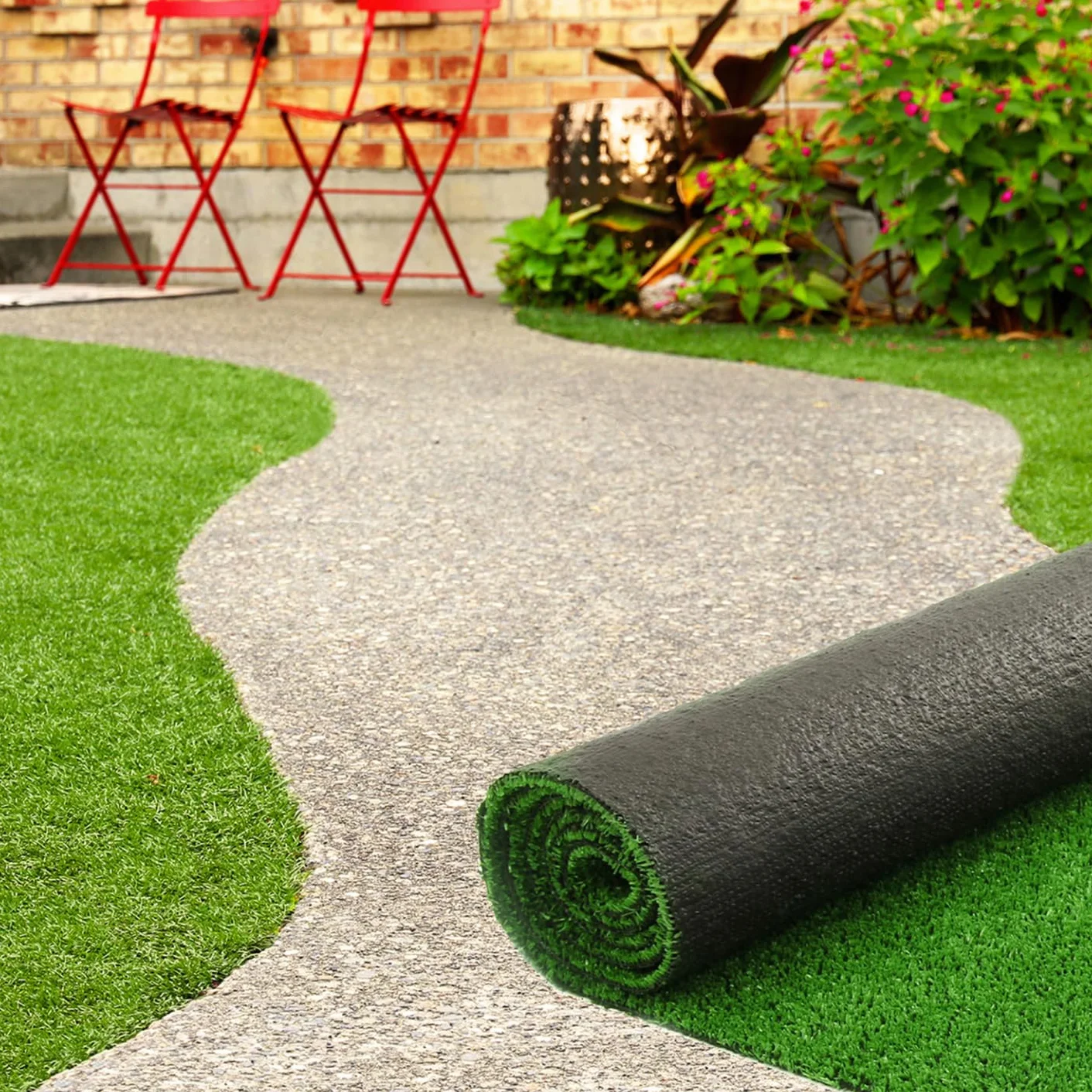 Gazon synthétique Artificiel 1x10 M 7 mm d'épaisseur pour Jardin