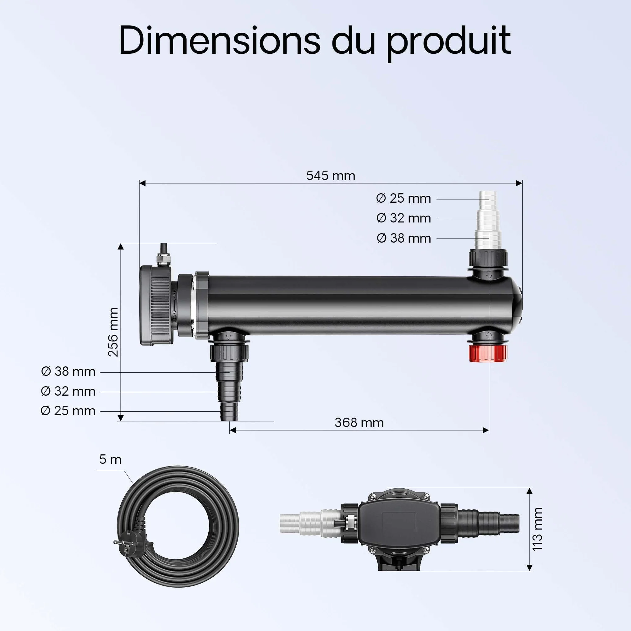 SunSun CBF-350C CUV-336 Filtre de bassin 90000 L Lampe UV UVC 36W Clarificateur Biologique