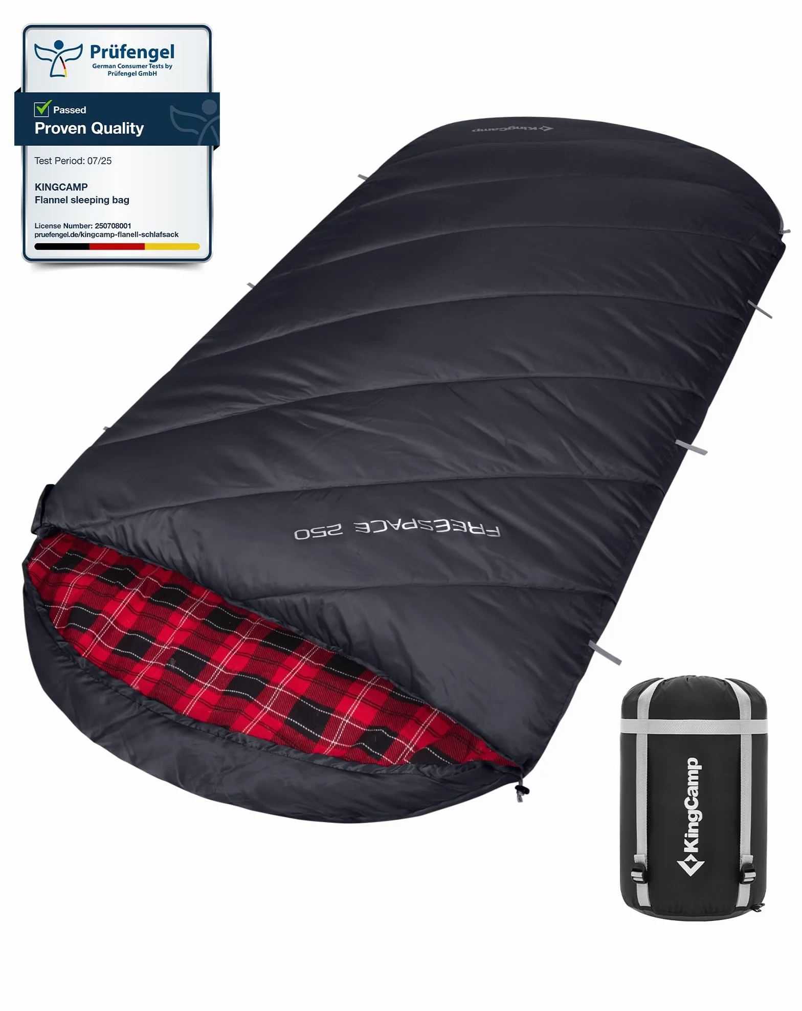 KingCamp Sac de Couchage pour Adultes Enfant Flanelle de Coton 3-4 Saisons Ultralight Extra Large Sac de Couchage Camping Chaud Compact Portable Grand Froid pour Camping Randonnée Extérieur Intérieur