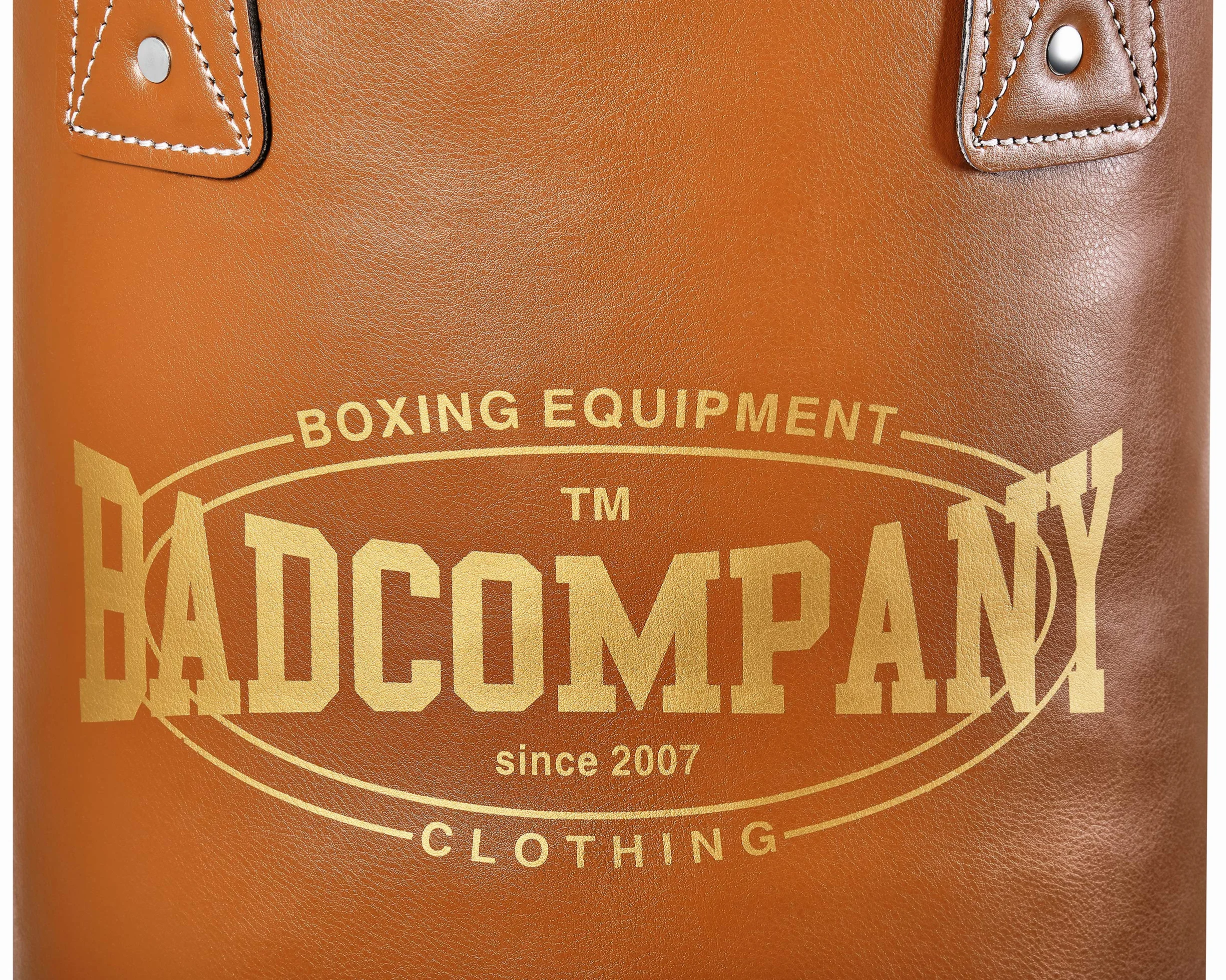 Bad Company Sac de boxe rétro avec chaîne en acier à quatre points robuste I En cuir synthétique I Rempli/non rempli I 80/100/120/150/180 x 35 cm - Marron