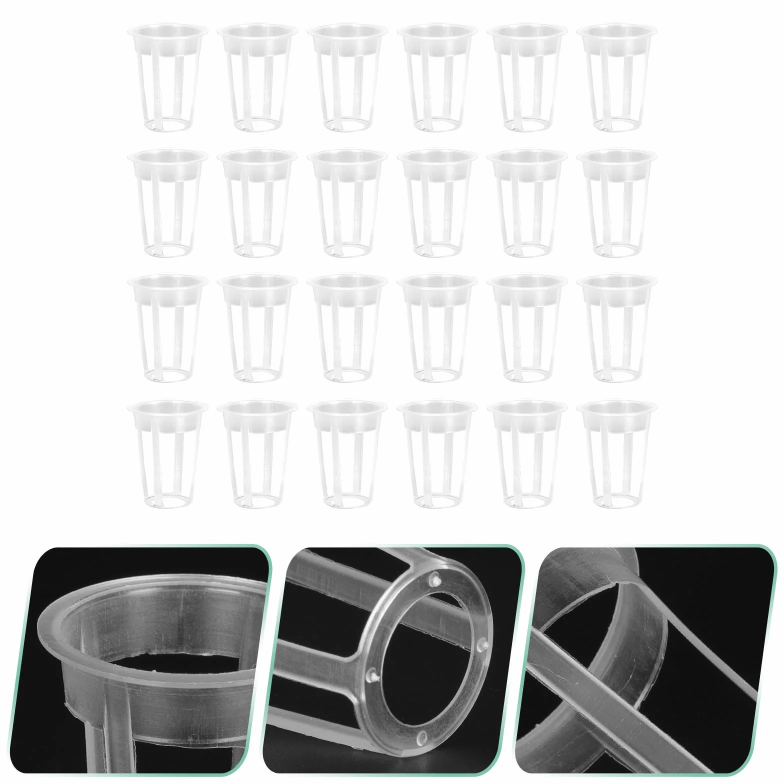 Veemoon 100pcs Paniers de Croissance en PP Blanc pour Hydroponique Design Creux