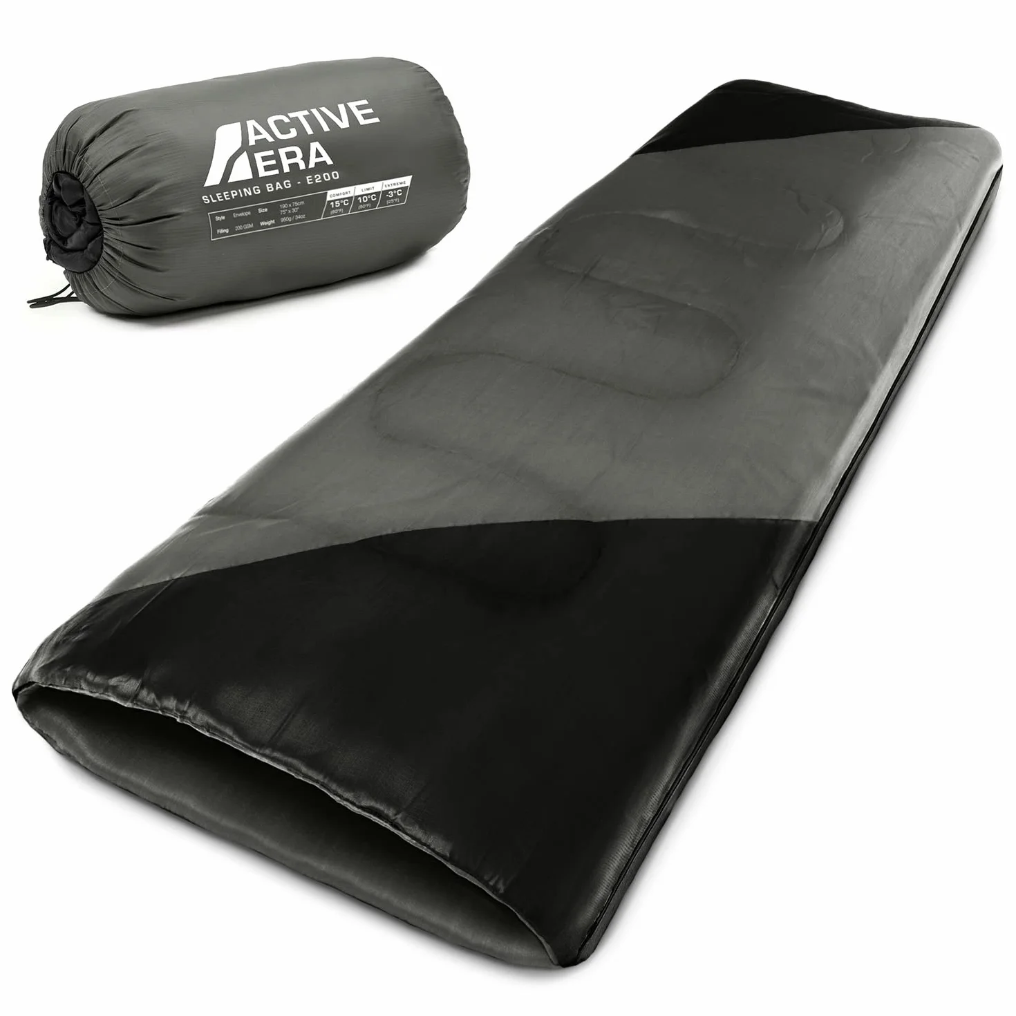 Active Era Sac de Couchage rectangulaire 190 x 75 cm léger camping randonnée extérieur