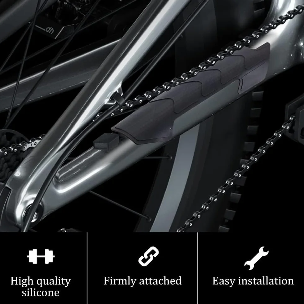 2 Pièces Protection Cadre VTT, Noir Protection Cadre Velo, Gel de Silice Protege Chaine, Accessoires de Vélo, aux Vélos Route, VTT, Vélos Femmes Protéger Chaînes et Cadres Vélo