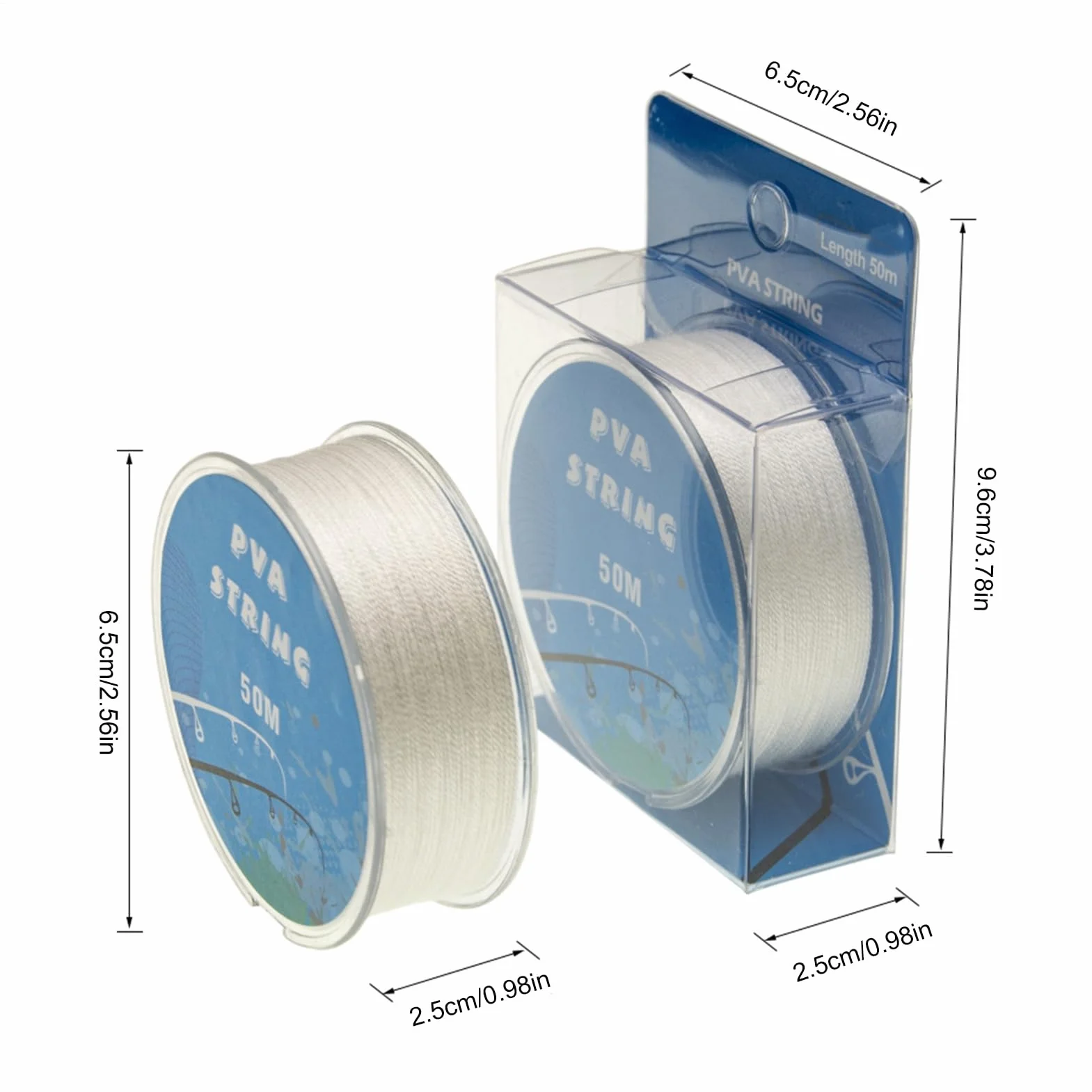 Fil de pêche PVA - Hydrosoluble - Pour poissons blancs - Équipement de pêche pour mer, étang, lac, pêche en eau douce et en eau salée
