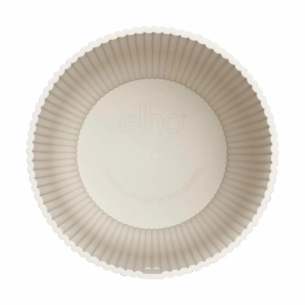 Elho Vibes Fold Rond 14 Pot De Fleurs Intérieur Plastique Recyclé Ø 14.1 x H 12.9 cm Blanc Linen White