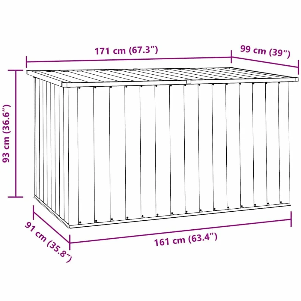 vidaXL Boîte de Rangement Jardin Coffre Stockage Extérieur Gris