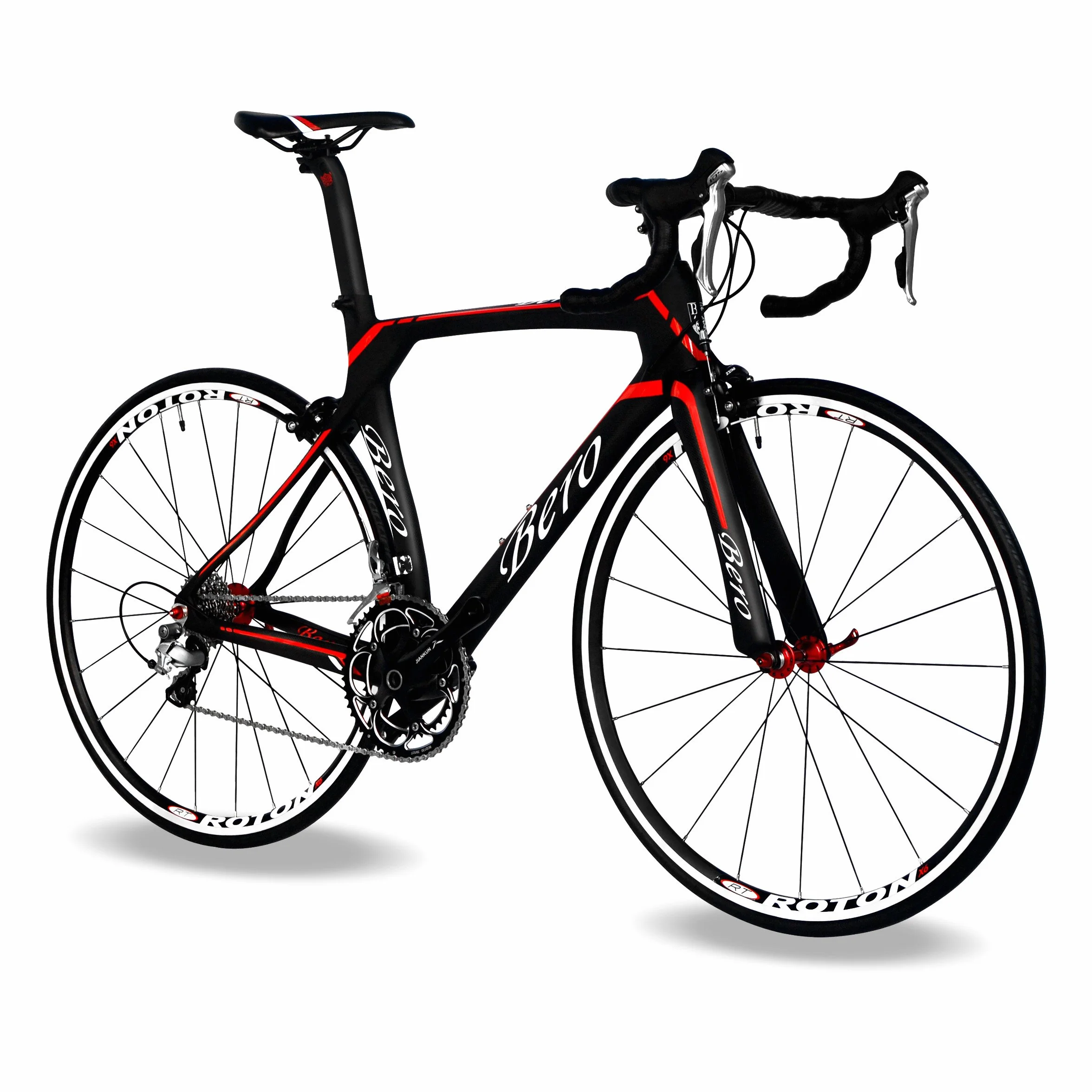 Shimano 105 700C Vélo de Route Carbone T800-M40 11S 5800 Cadre Aero 18,3 LB 500 mm Noir Rouge