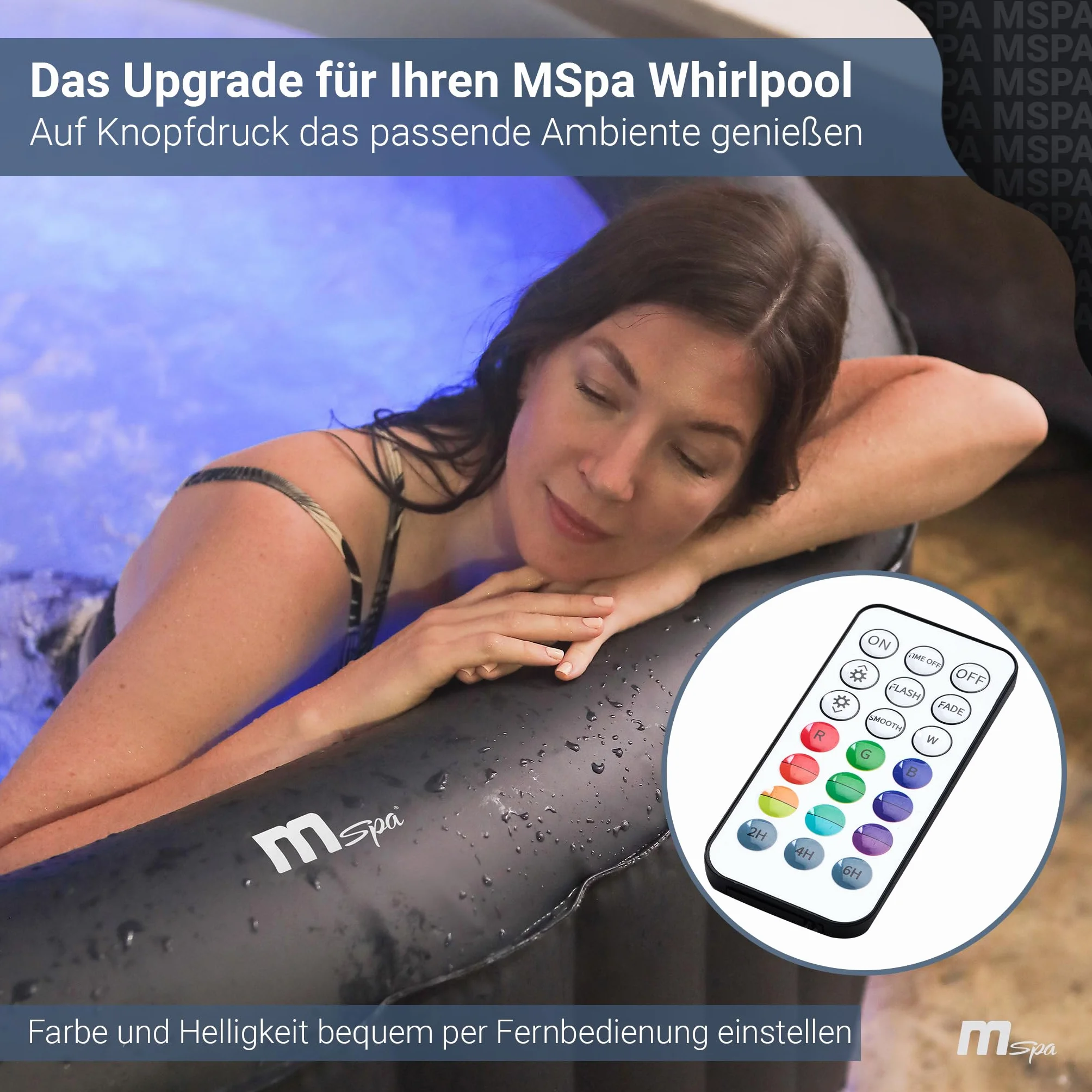 Miweba Mspa Éclairage sous-marin LED RGB IP68 16 couleurs 4 modes avec télécommande