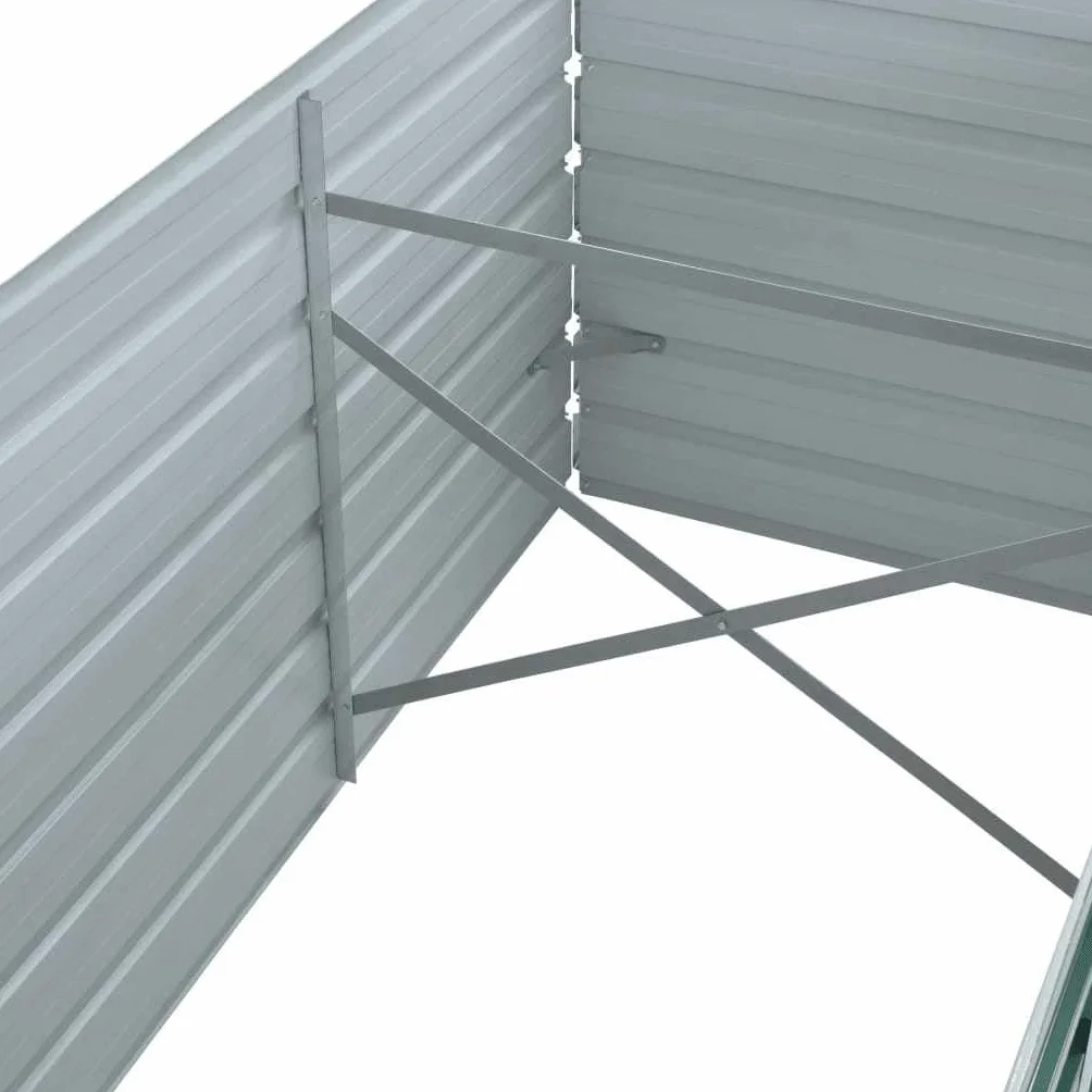 vidaXL Bac à Fleurs surélevé en Acier Galvanisé 240x80x77 cm Vert