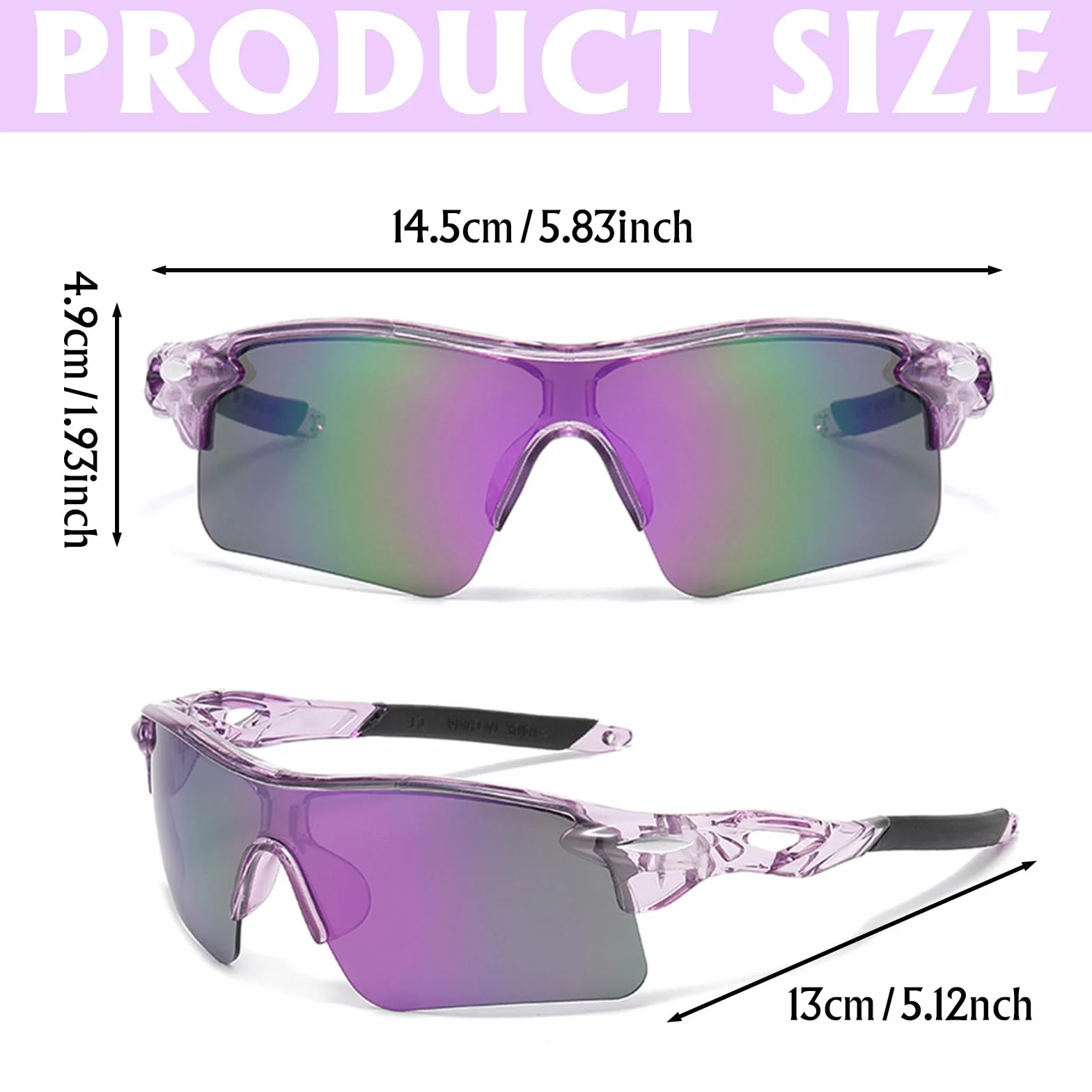 2Pcs Lunette de Vitesse, Lunettes de Soleil Femme Homme Sport Lunette Velo Protection UV400 Lunettes de Cyclisme Coupe-Vent pour Activités de Plein Air Cyclisme Conduite,Avec 2 Cordon lunettes