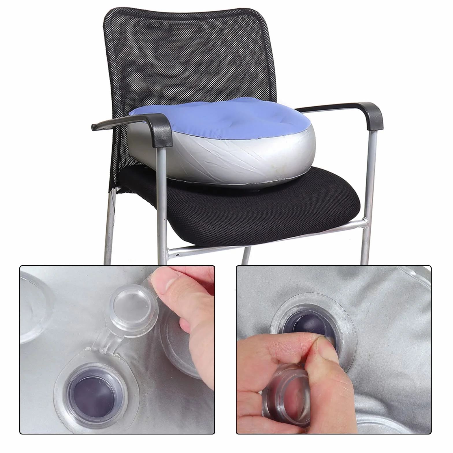 Siège D'appoint Gonflable pour Spas et Bain à remous Support Dorsal Bleu