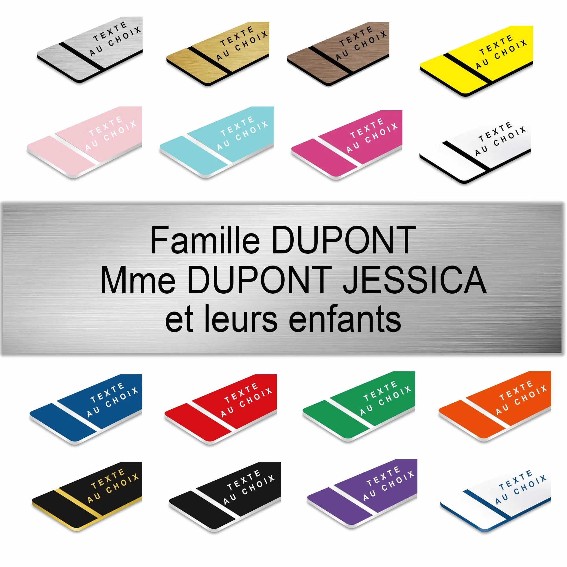 Plaque Boite Aux Lettres Adhésive Personnalisable Gravure Couleur au Choix