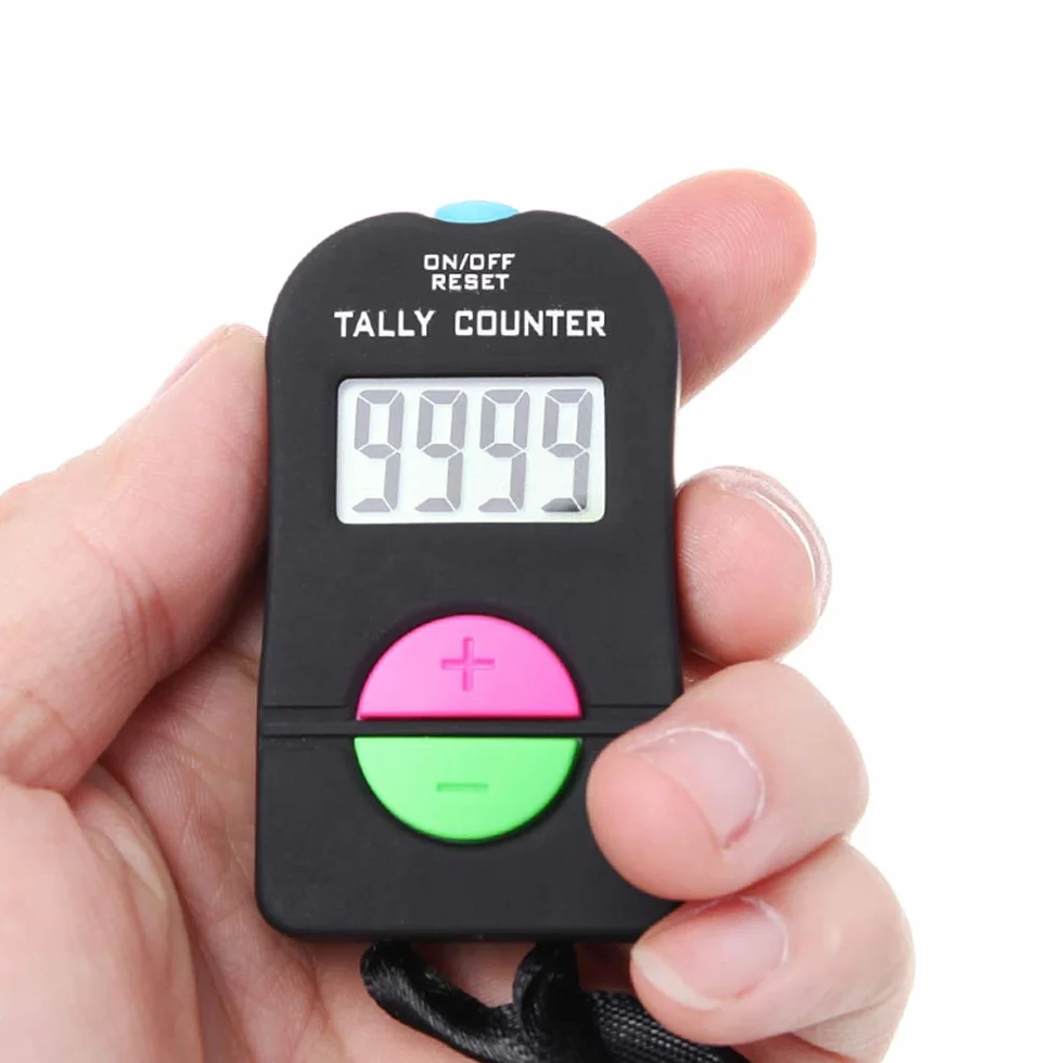 Compteur à Main Numérique Sport Golf 2 Pièces Clicker Manuel Addition Soustraction Électronique 0-9999