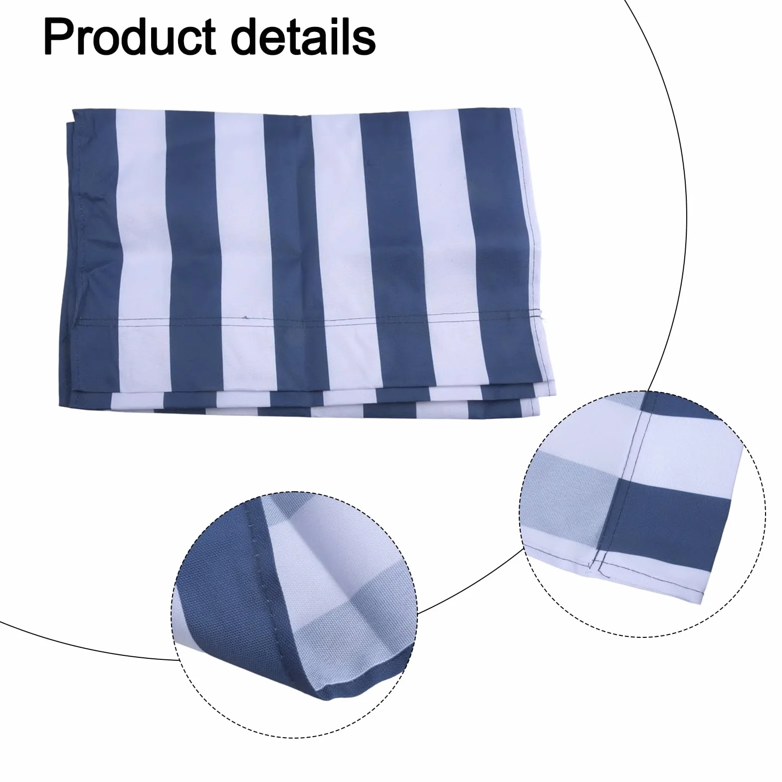 Housses de chaise de rechange en tissu polyester rayées 120 x 44 cm pour chaise longue de plage extérieur