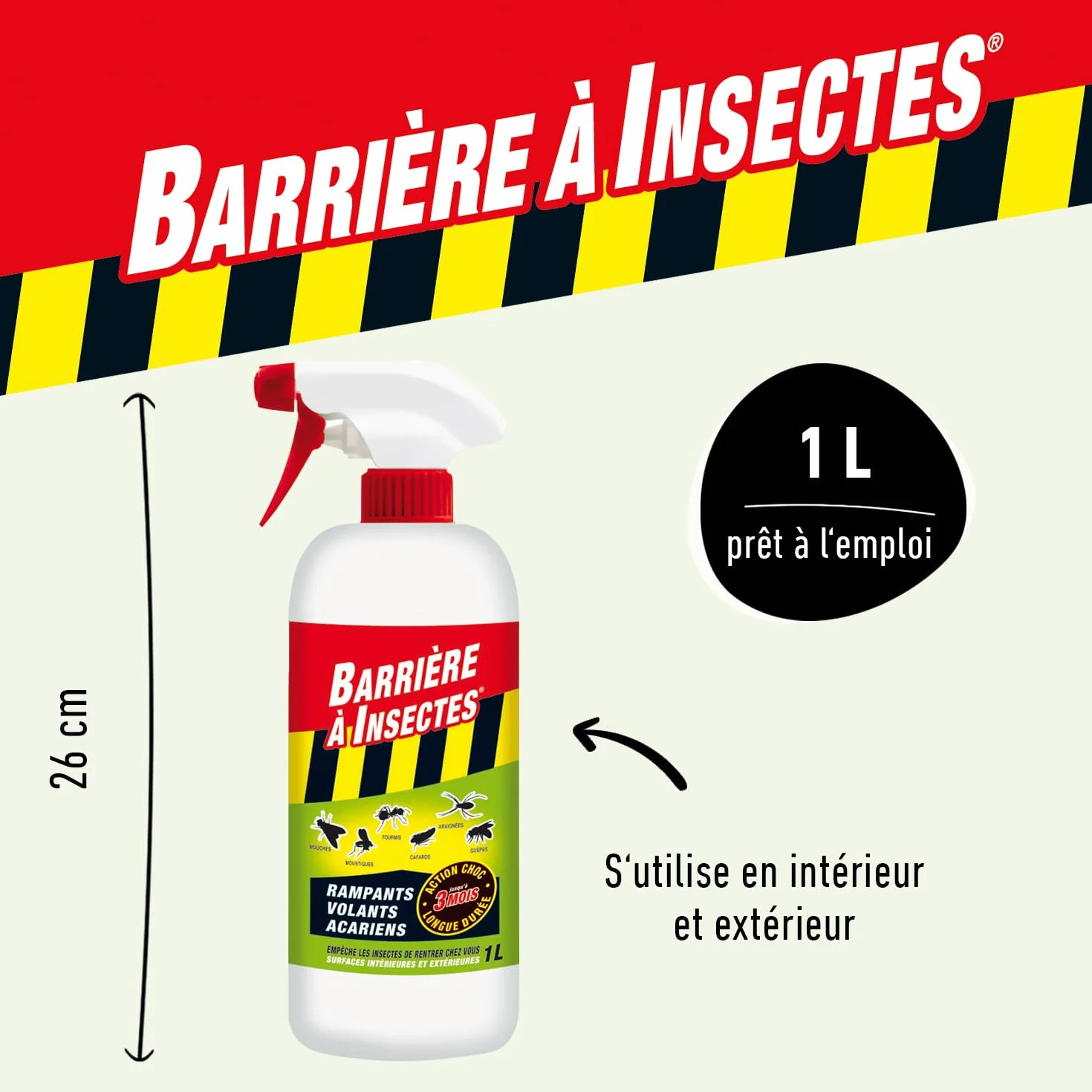 BARRIERE A INSECTES Vaporisateur Insectes Rampants Volants Acariens 1 L BARSEC1000N