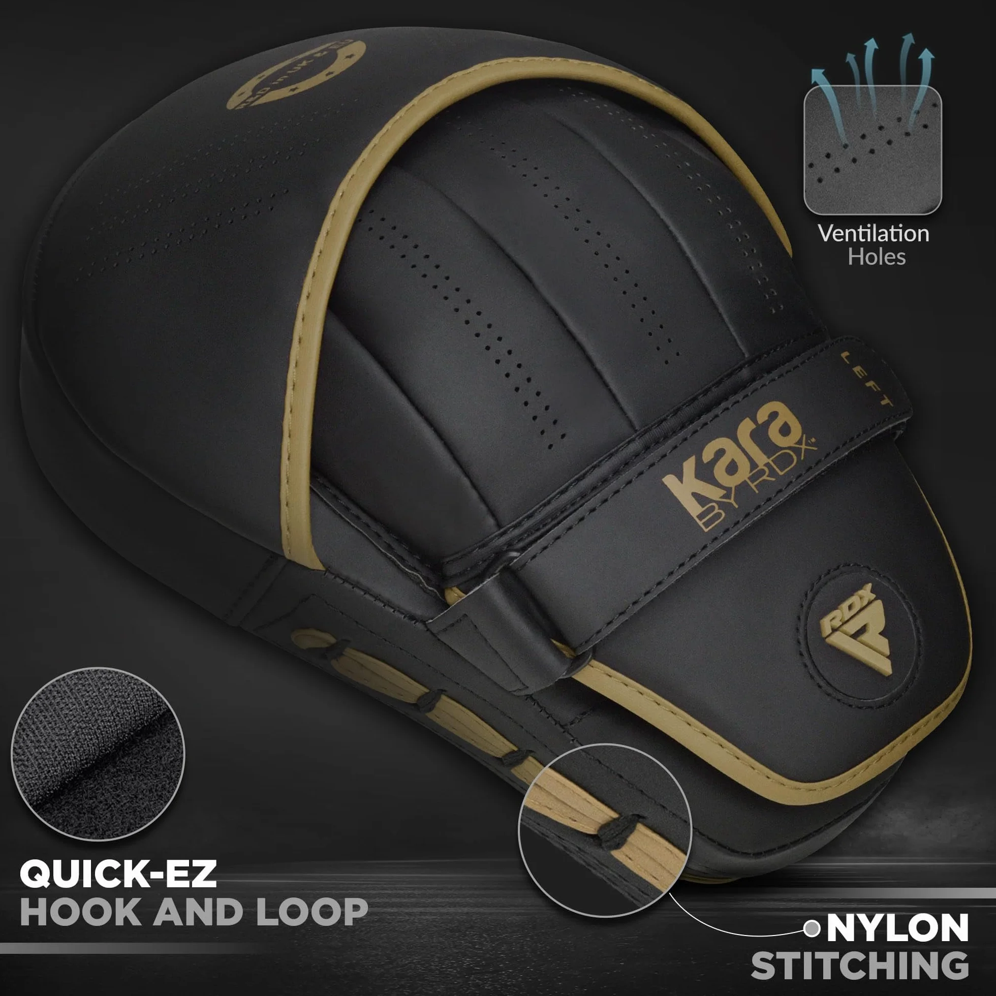 RDX Pattes d'ours Boxe MMA Incurvé Art Martiaux Bouclier Pao Muay Thai Kick Boxing Bouclier de Frappe Maya Hide Cuir Kara Cible D'entraînement Mitaines Focus Pads Sports de Combat Taekwondo Noir