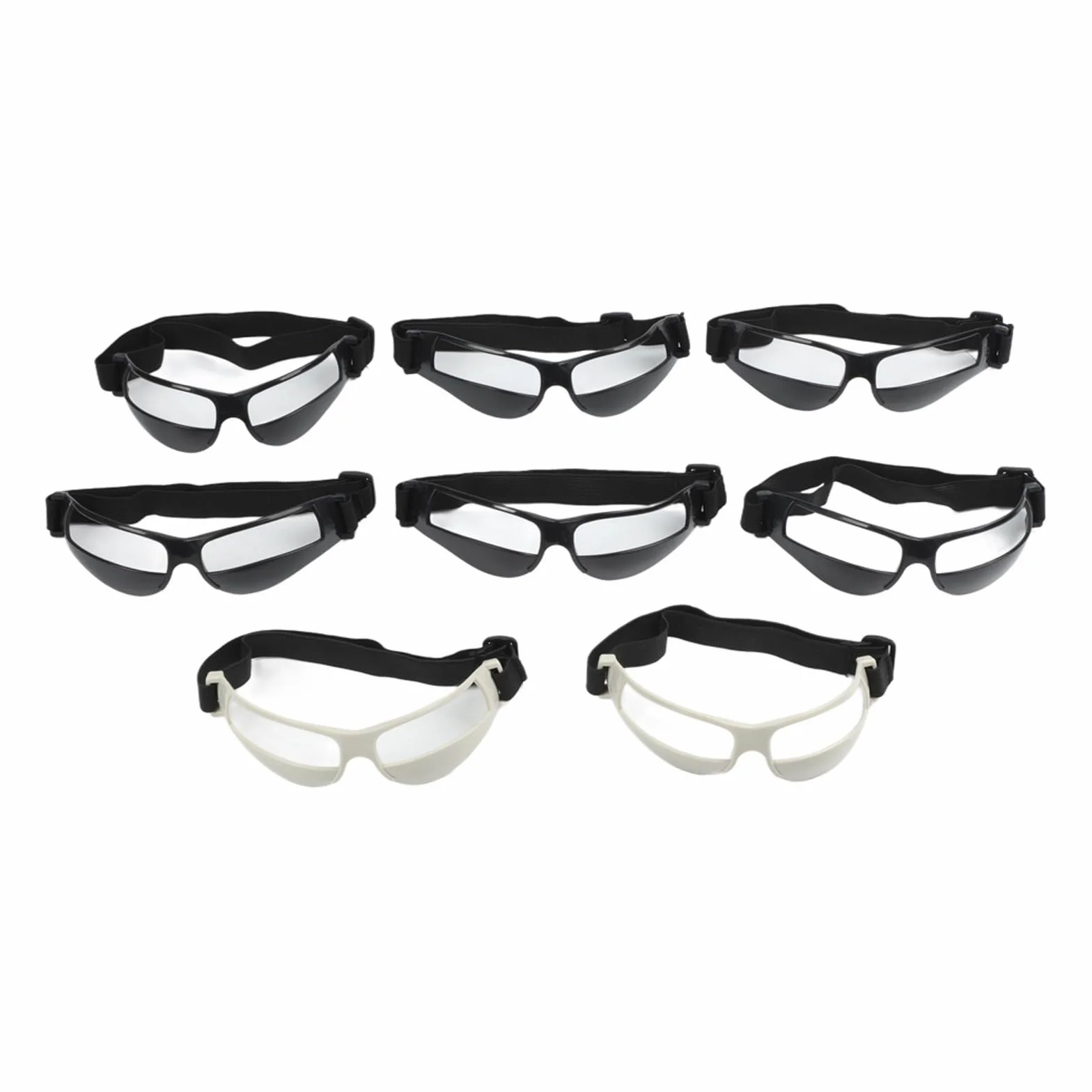 Lot de 8 paires de lunettes de dribble basket-ball entraînement, vision tête haute bande réglable cadre plastique