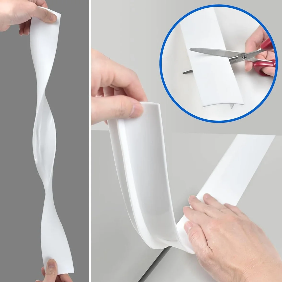 Ruvan 2 pièces Joint Silicone Gap Cover, Couvercle D'écart de Comptoir de Cuisinière en Silicone de Cuisine, Blanc 25 inches