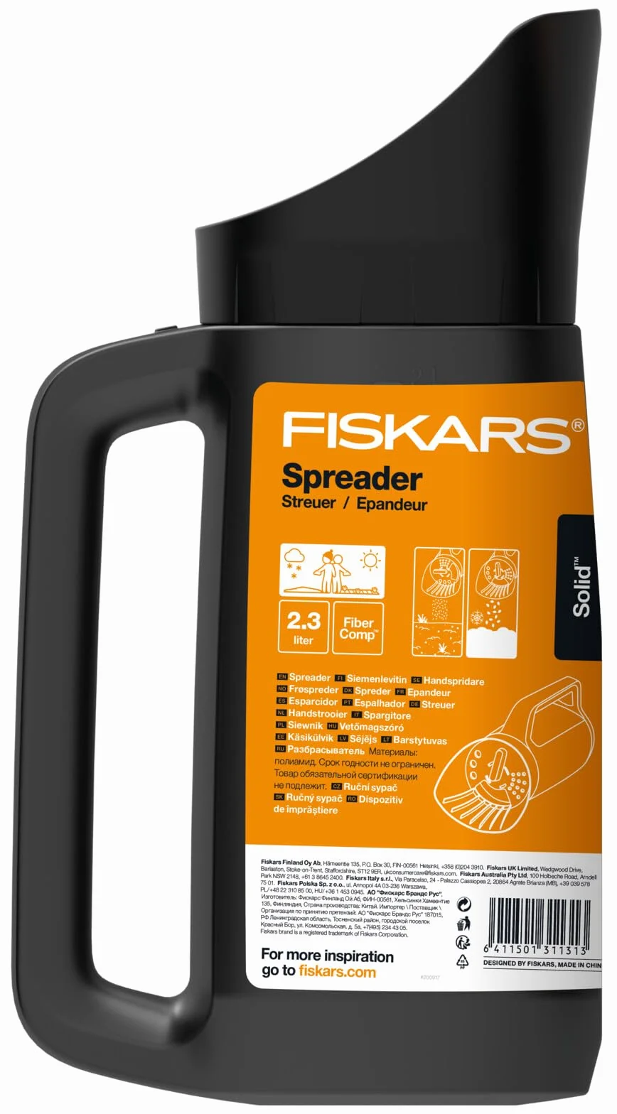 Fiskars Épandeur Solid 30 cm Plastique Renforcé de Fibres de Verre Noir/Orange