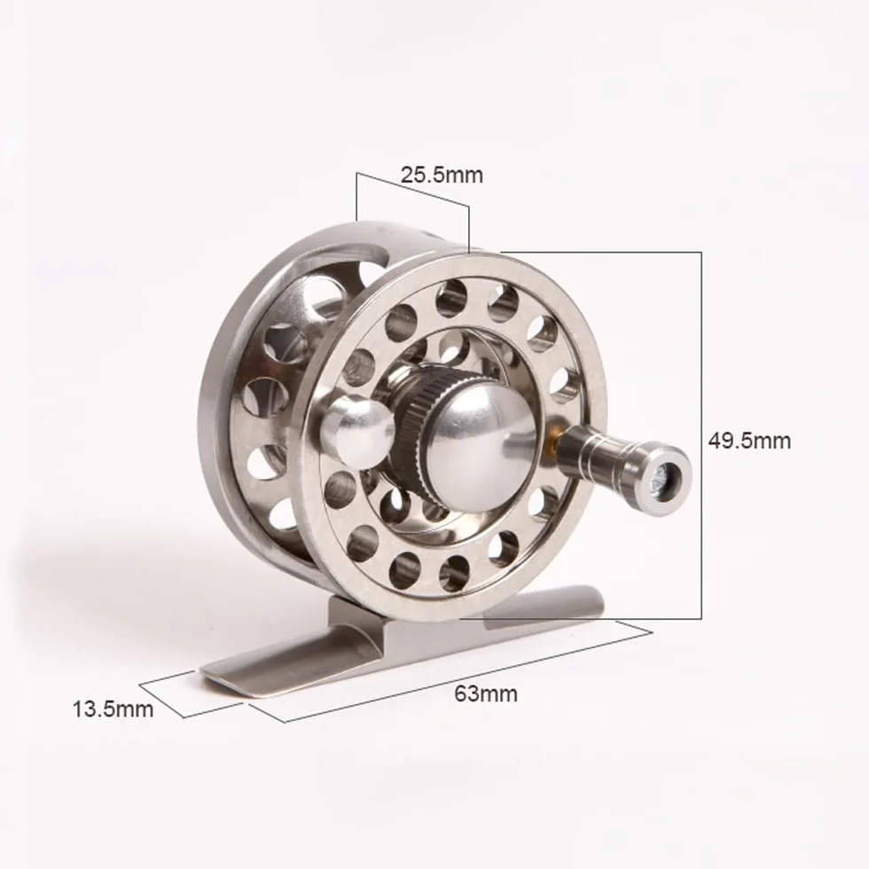 Moulinet de pêche à la mouche en alliage d'aluminium, 2 + 1 BB - Moulinet pour truite, basse, carpe - Taille # 39 mm/49,5 mm/59,5 mm (argent)