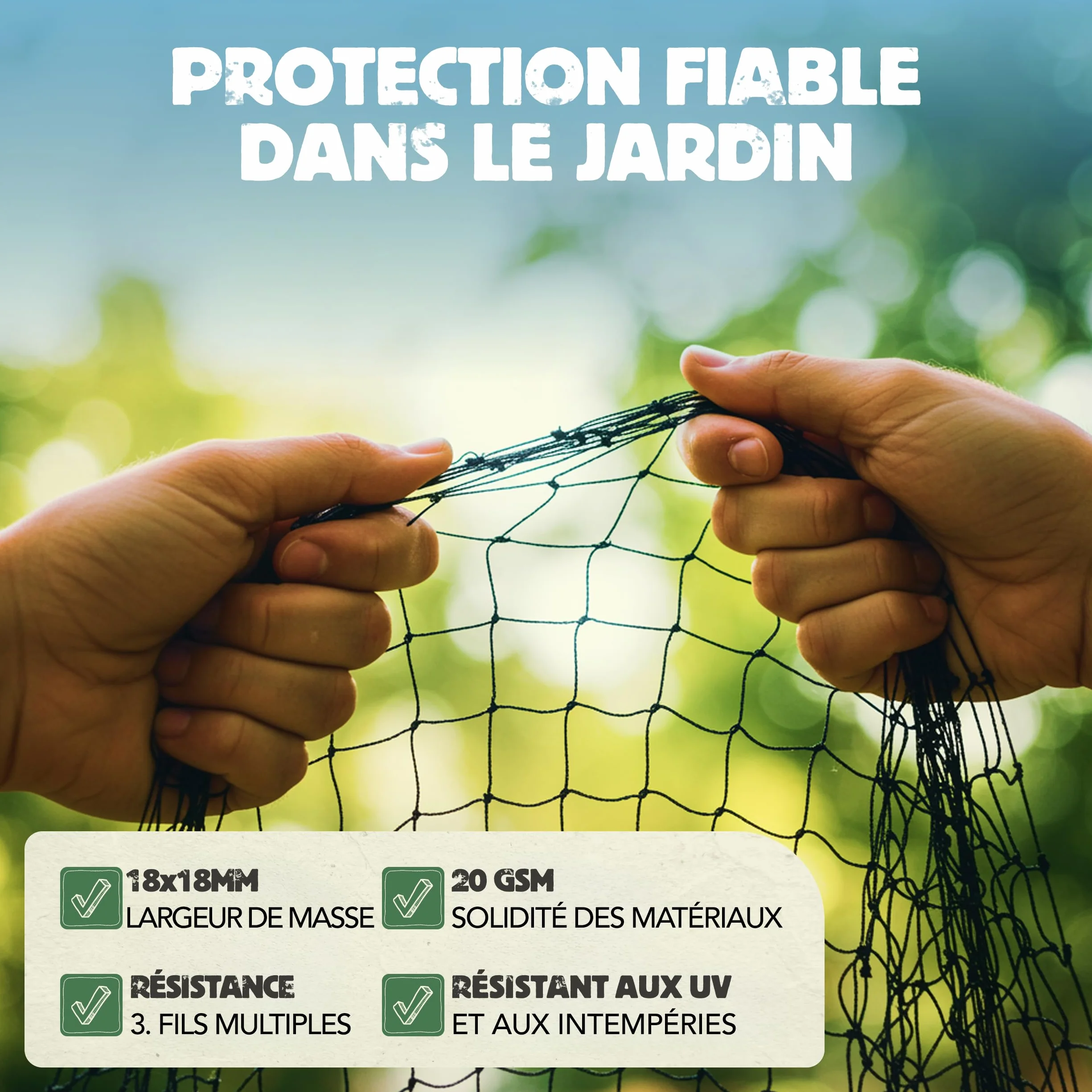 LAINFELD Filet d'étang à mailles fines 2 x 5 m Résistant aux intempéries et aux UV Filet de balcon contre les pigeons et les hérons