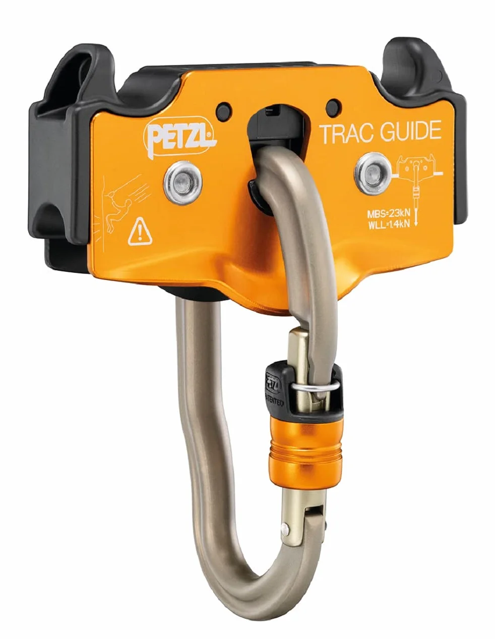 PETZL, Trac Guide, La Pression Optimale De Poulie pour Parcs D'Aventure, Orange, Taille Unique, Unisexe Adulte