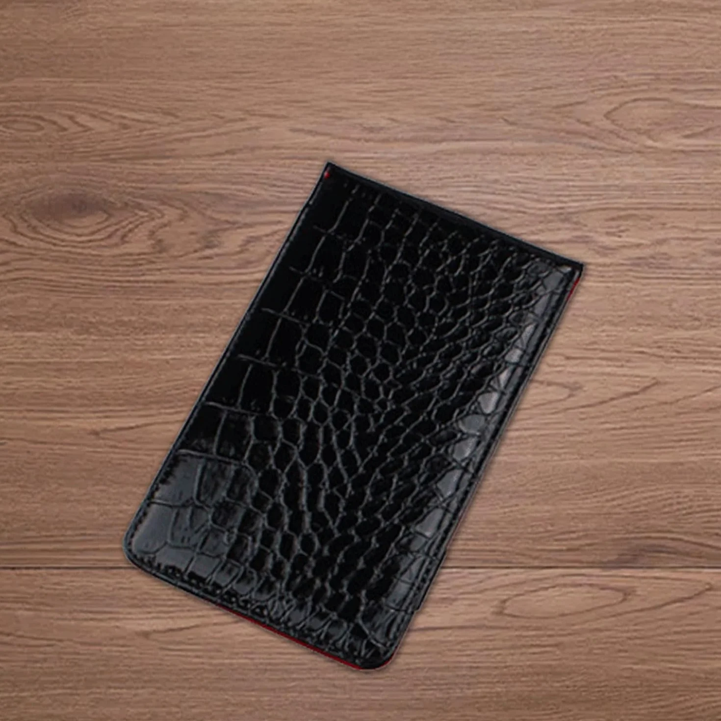 Porte-carte de score de golf en cuir synthétique motif crocodile avec boucle